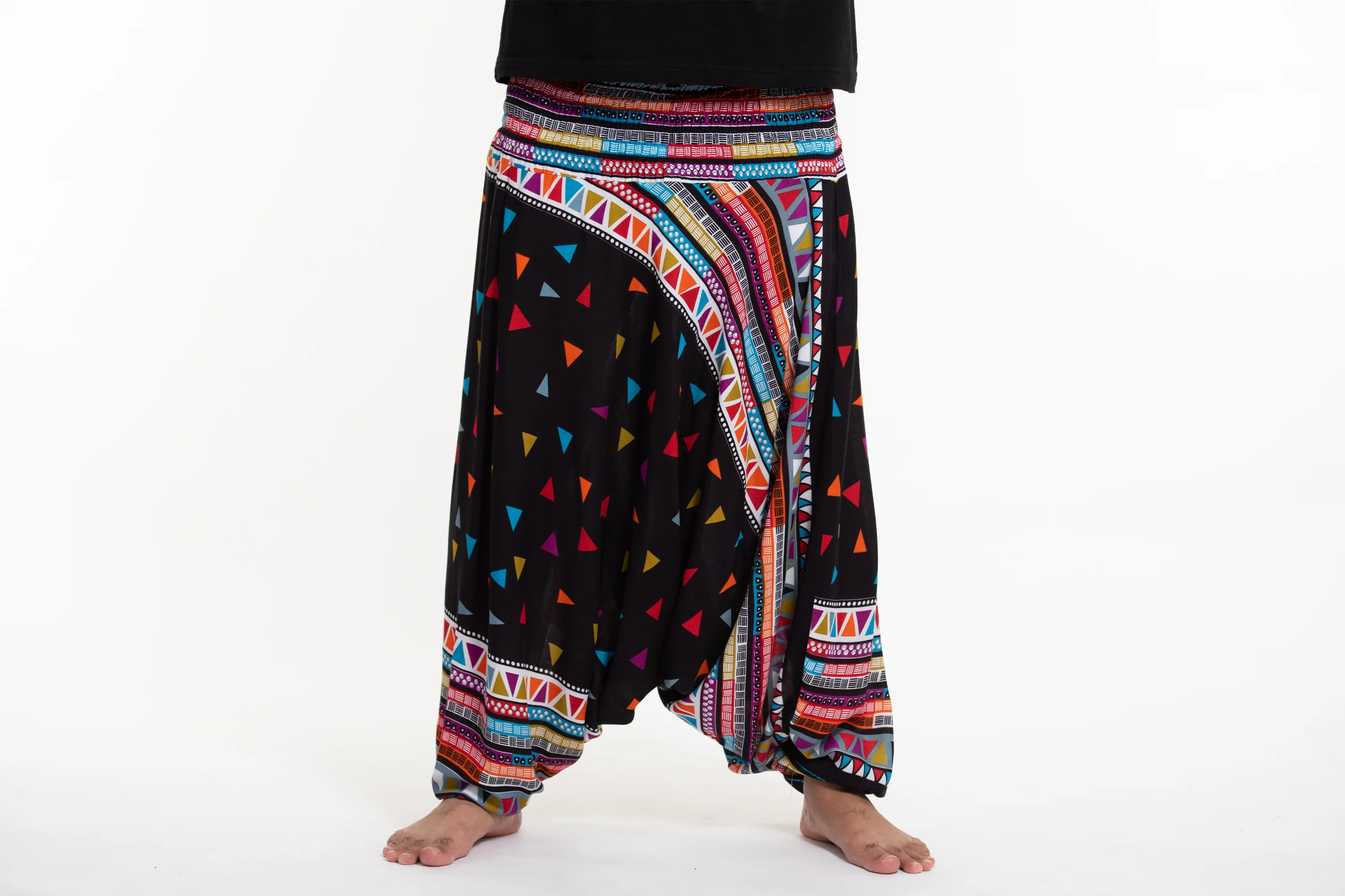 2976-Plus-Size-Triangles-Drop-Crotch-Men-s-Harem-Pants-in-Black-2.webp Plus Size Triangles Drop Crotch Men's Harem Pants in Black