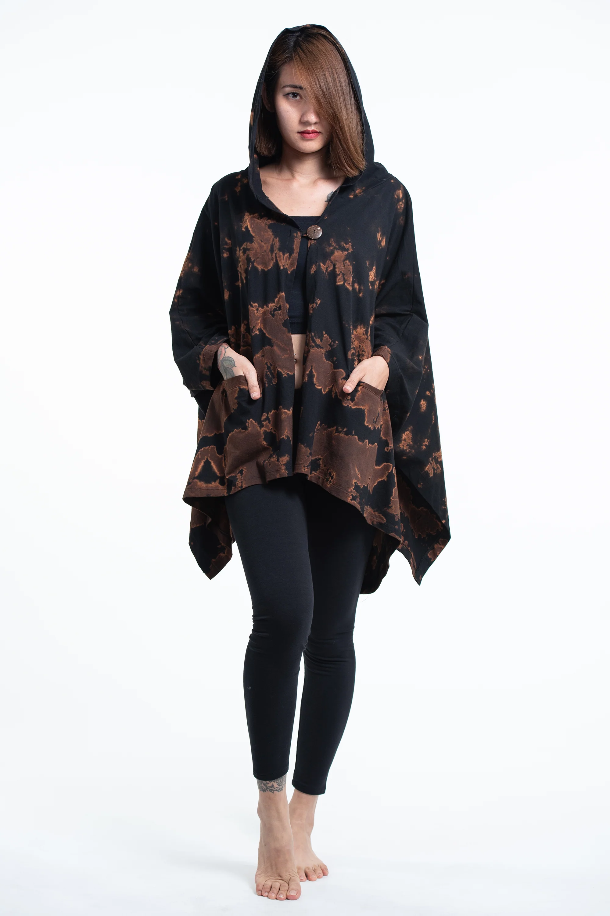 3046-Tie-Dye-Cotton-Hooded-Poncho-Jacket-in-Black-06-4.webp Tie Dye Cotton Hooded Poncho Jacket in Black 06