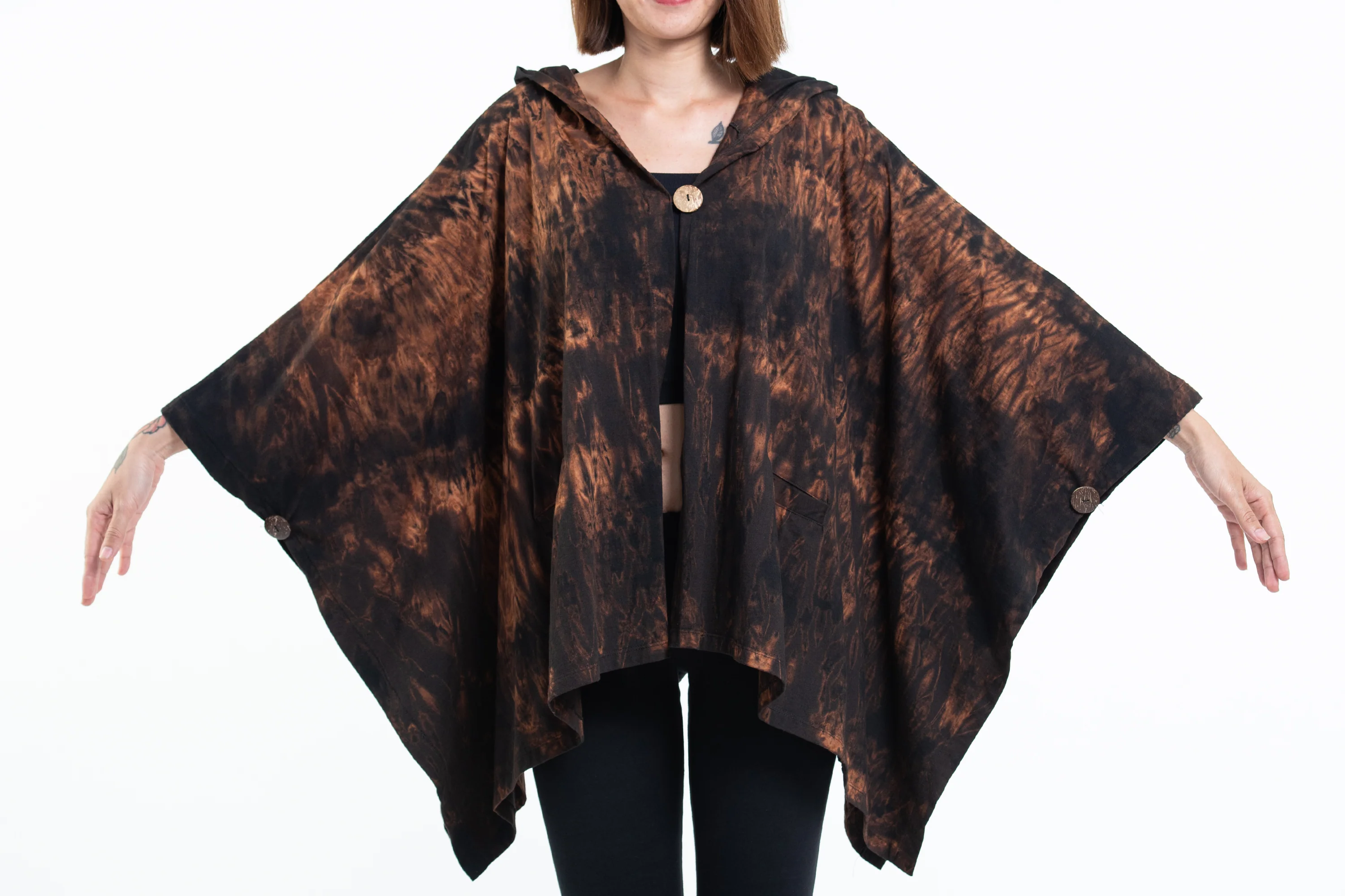 3048-Tie-Dye-Cotton-Hooded-Poncho-Jacket-in-Black-05-5.webp Tie Dye Cotton Hooded Poncho Jacket in Black 05