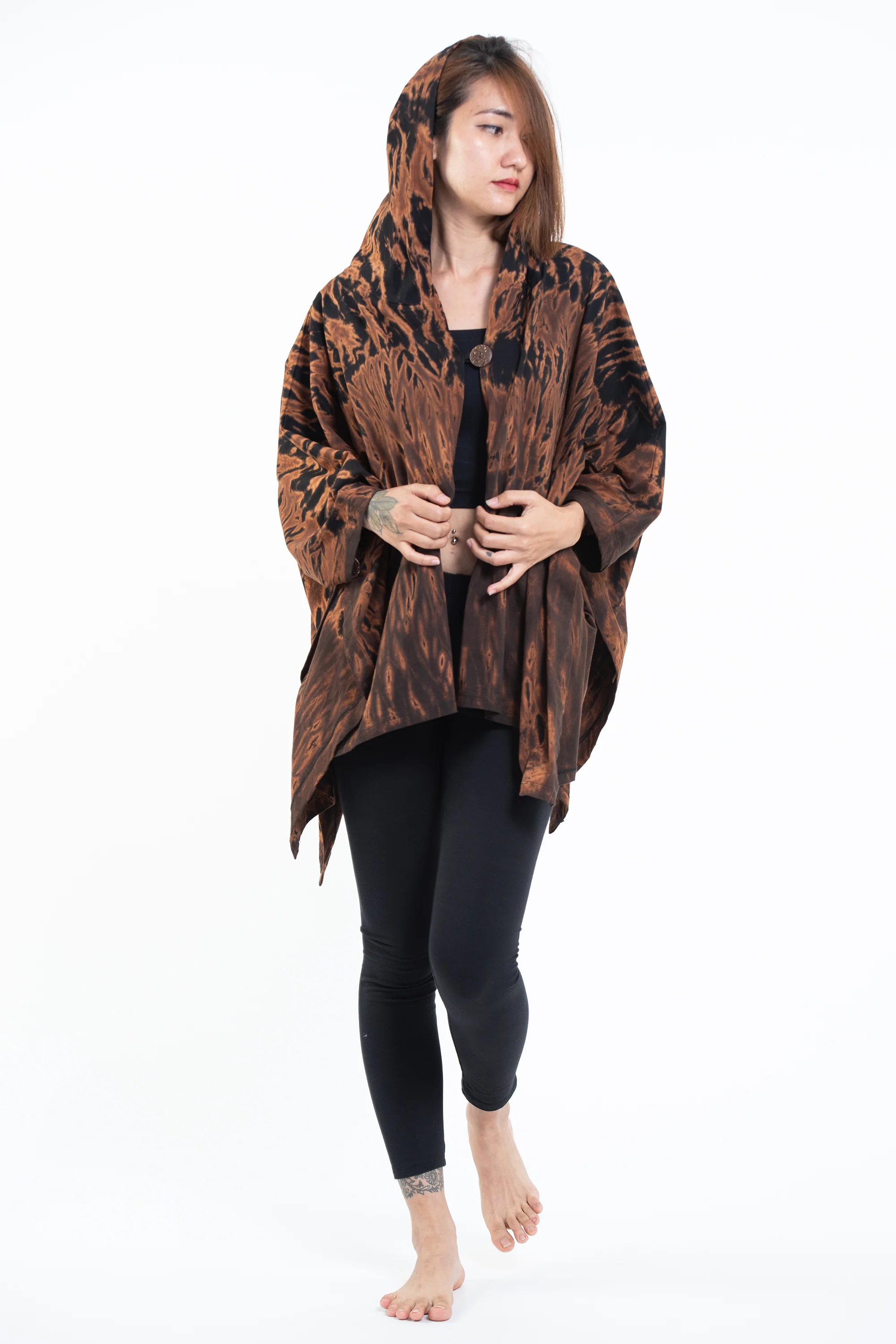 3048-Tie-Dye-Cotton-Hooded-Poncho-Jacket-in-Black-05-6.webp Tie Dye Cotton Hooded Poncho Jacket in Black 05
