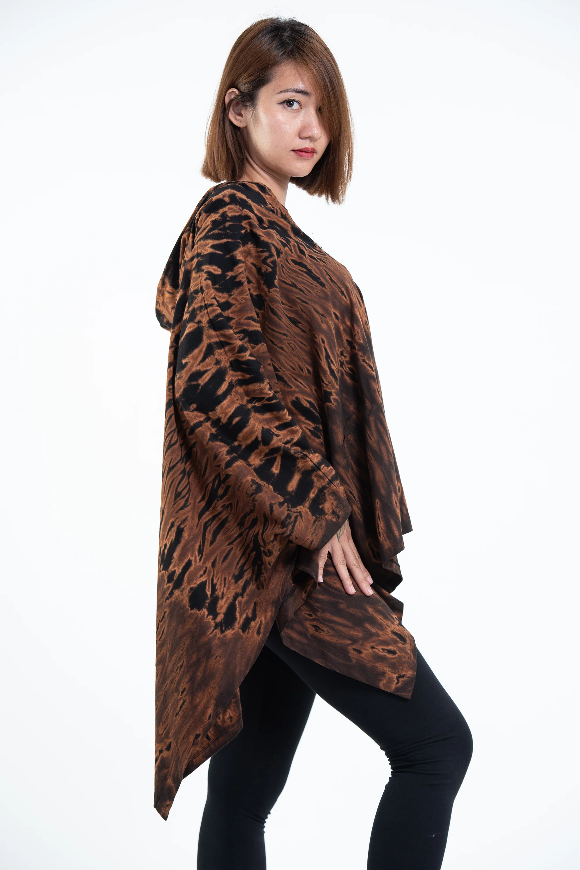 3048-Tie-Dye-Cotton-Hooded-Poncho-Jacket-in-Black-05-8.webp Tie Dye Cotton Hooded Poncho Jacket in Black 05