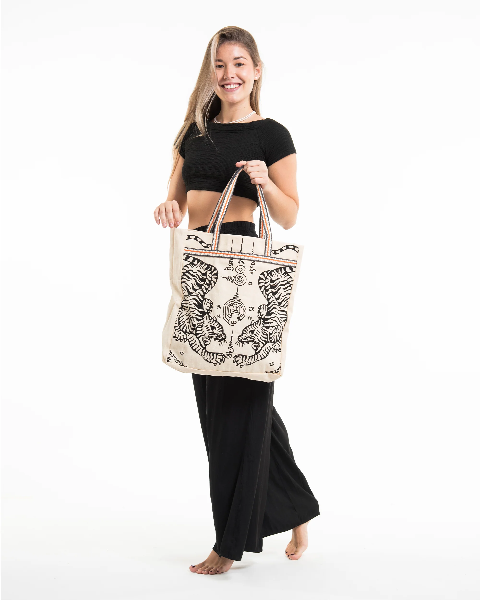 34-Thai-Tattoo-Canvas-Everyday-Tote-Bag-in-Natural-3.webp Thai Tattoo Canvas Everyday Tote Bag in Natural