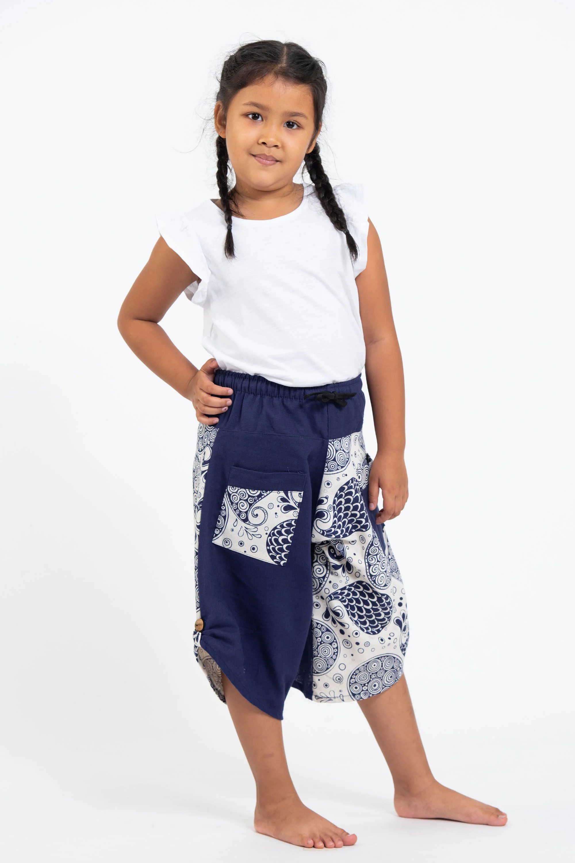 362-Two-Tone-Paisley-Prints-Kids-Three-Quarter-Pants-in-Blue-3.webp Two Tone Paisley Prints Kids Three Quarter Pants in Blue