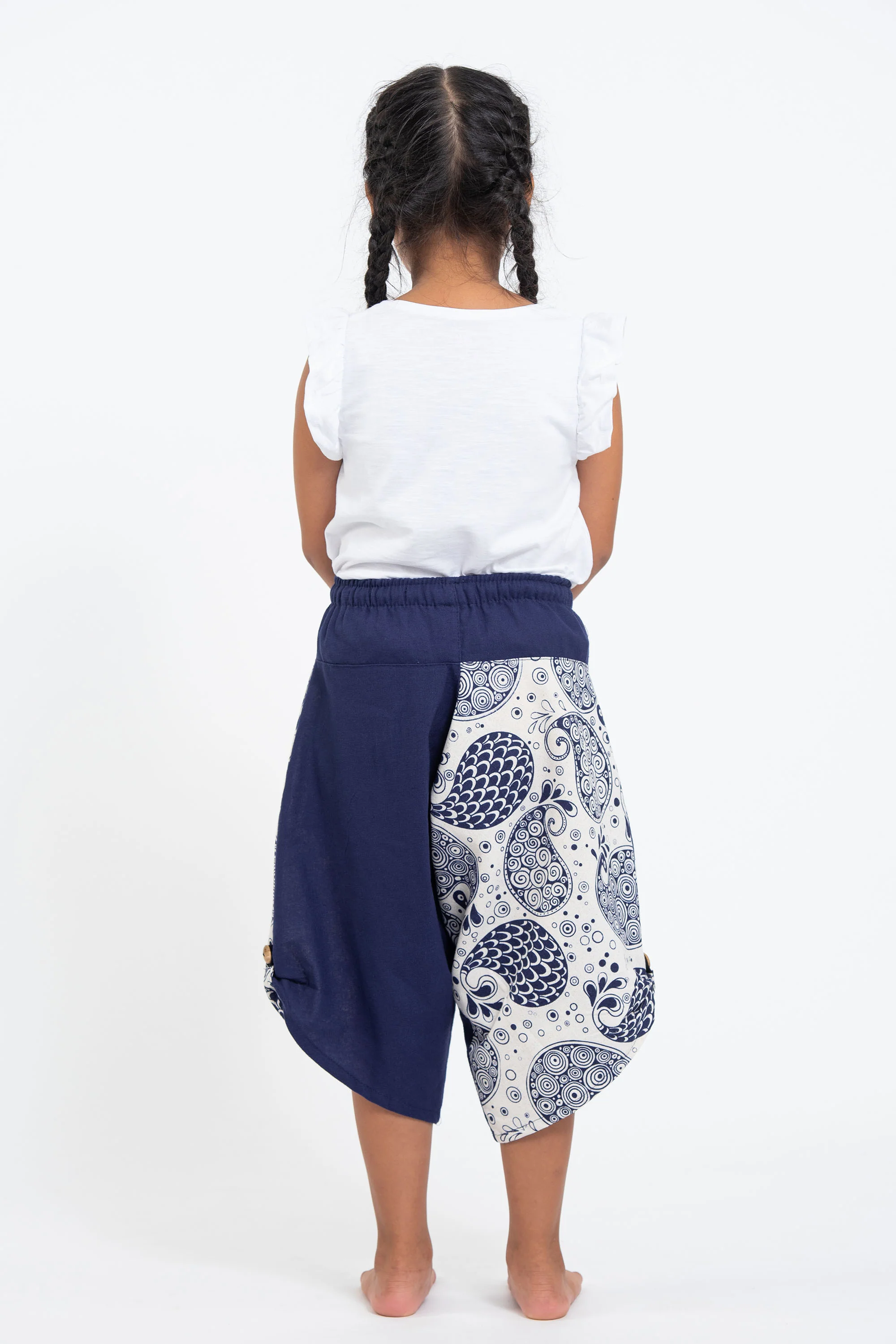 362-Two-Tone-Paisley-Prints-Kids-Three-Quarter-Pants-in-Blue-4.webp Two Tone Paisley Prints Kids Three Quarter Pants in Blue