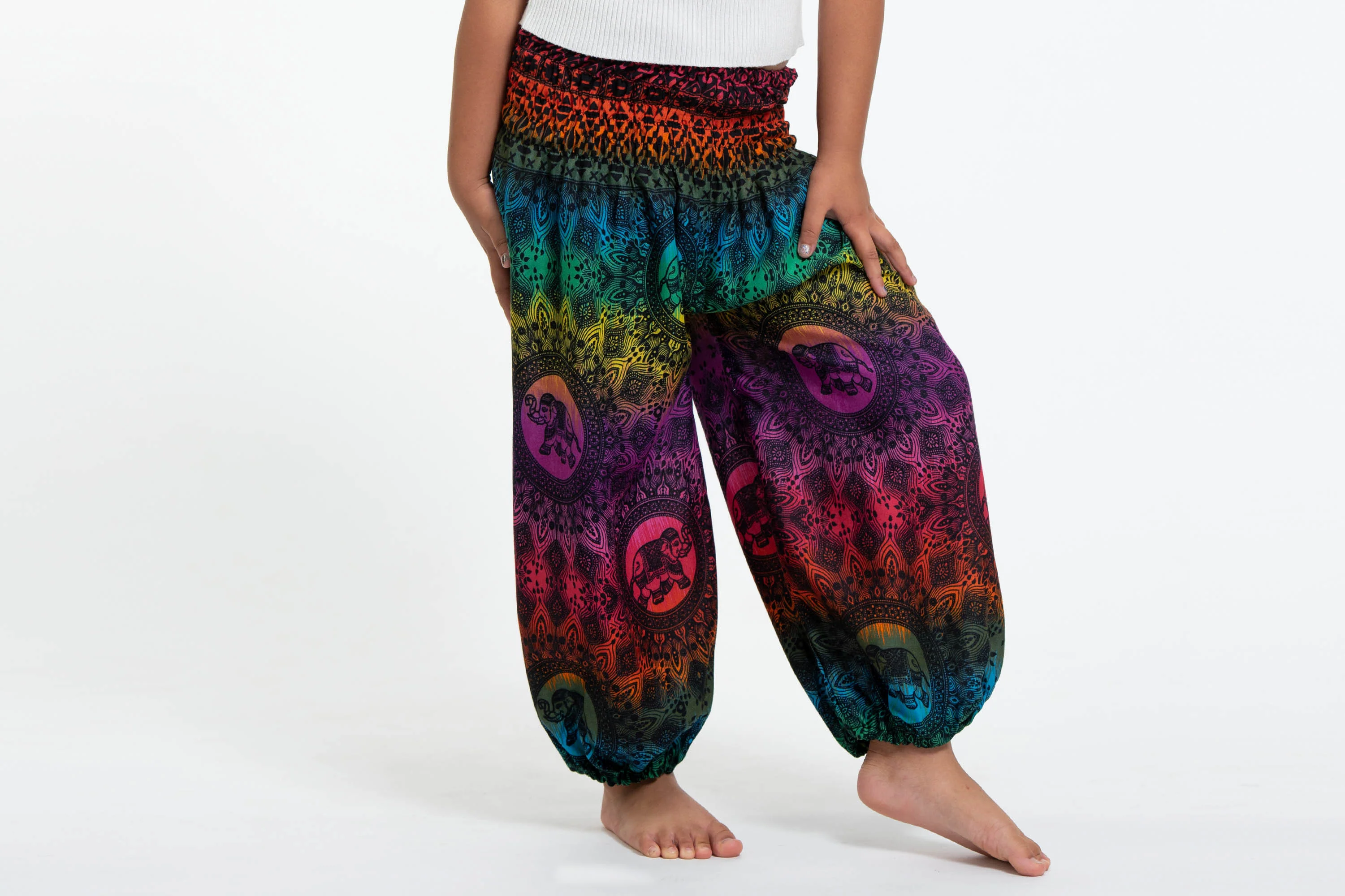 Rainbow Elephant Kids Elephant Pants in Purple