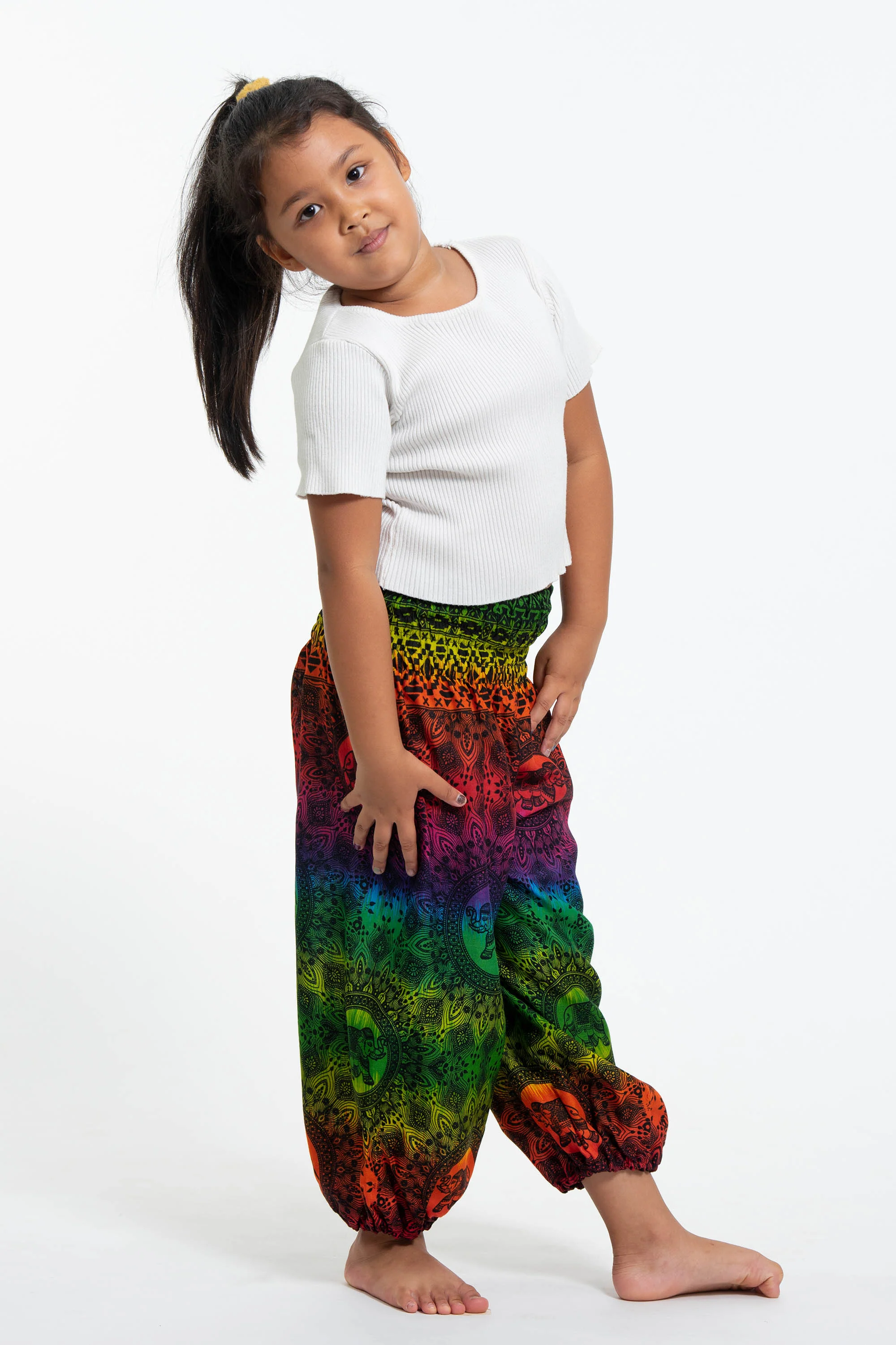 374-Rainbow-Elephant-Kids-Elephant-Pants-in-Green-3.webp Rainbow Elephant Kids Elephant Pants in Green