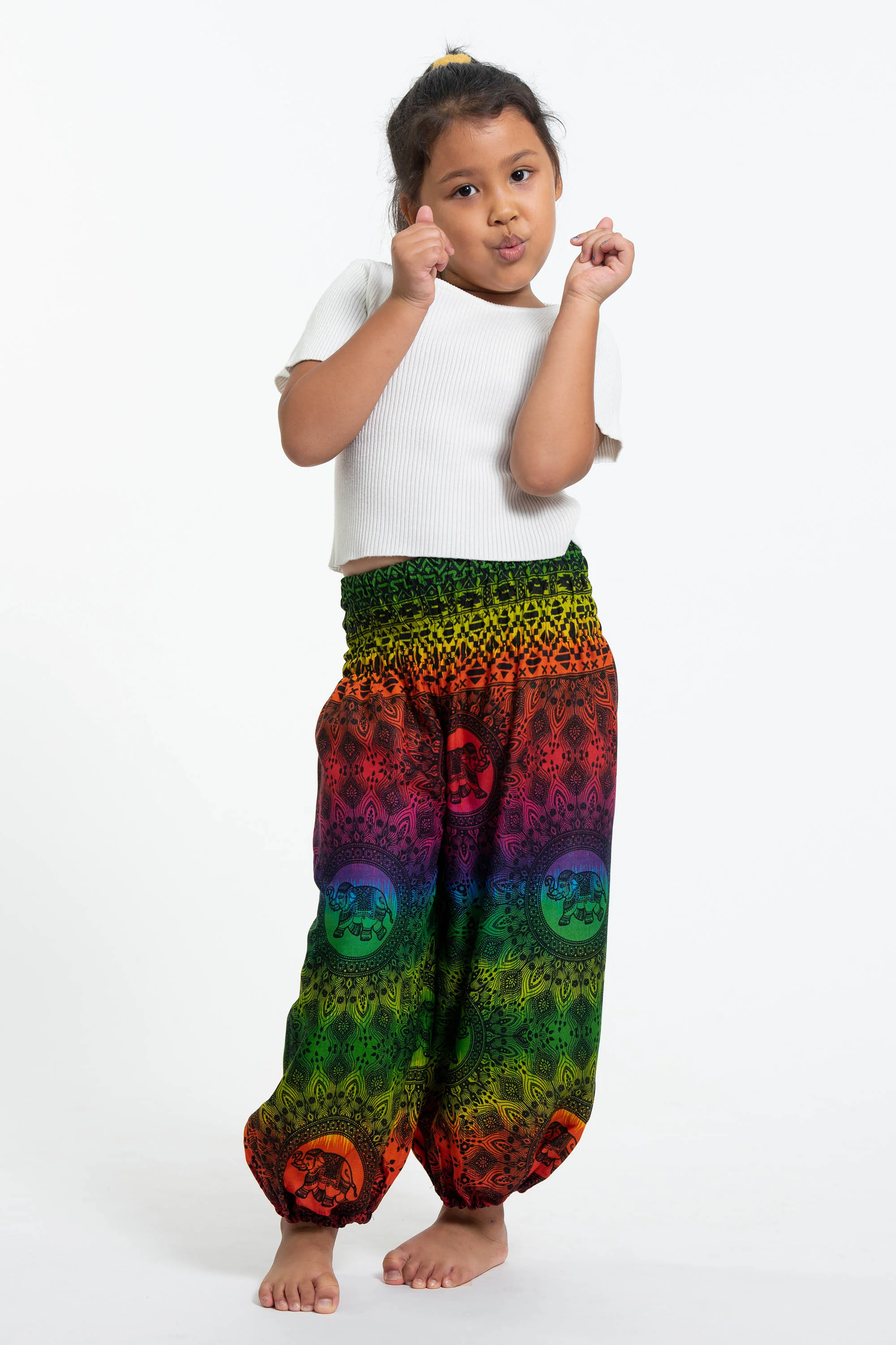 374-Rainbow-Elephant-Kids-Elephant-Pants-in-Green-4.webp Rainbow Elephant Kids Elephant Pants in Green
