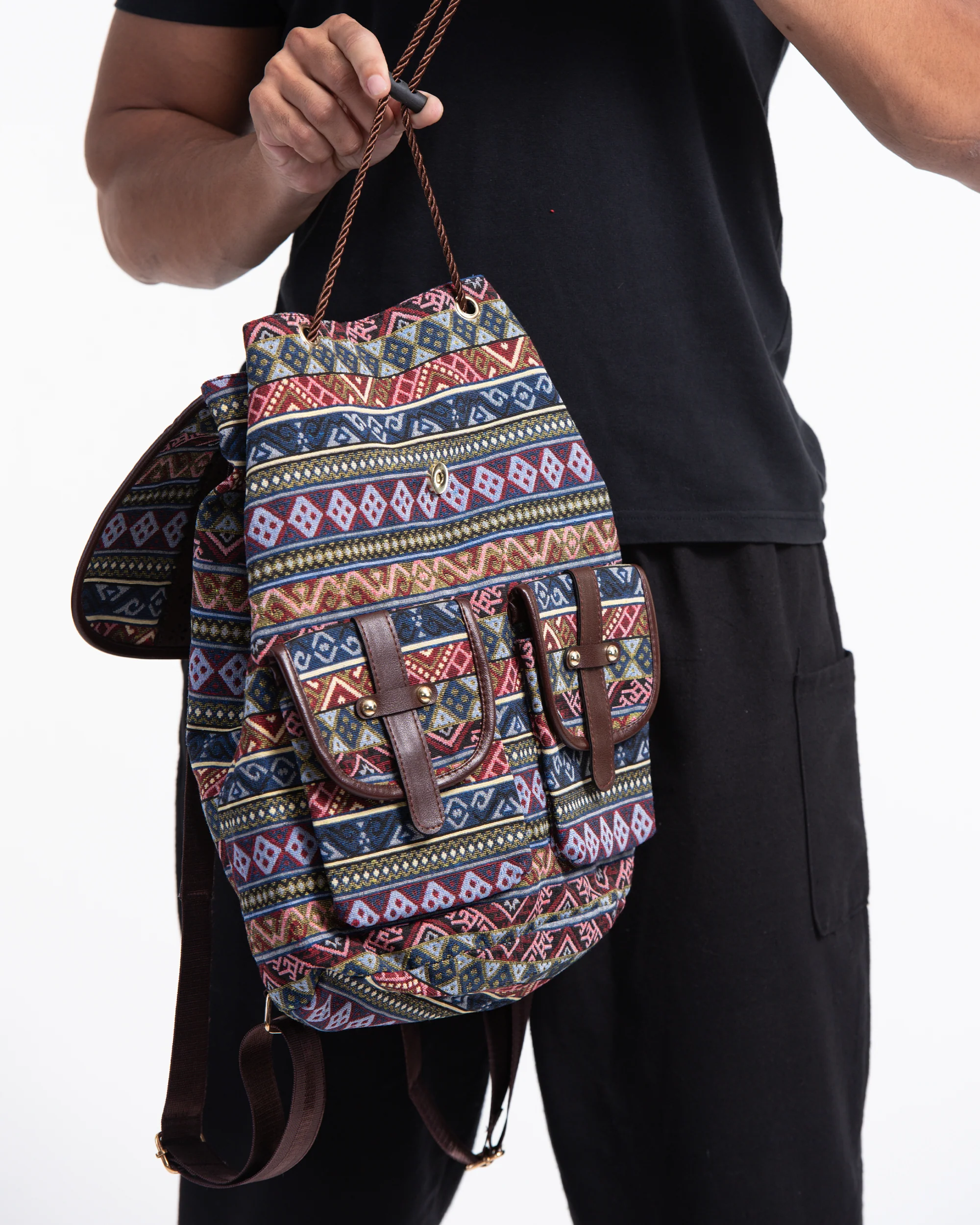 38-Tribal-Woven-Fabric-with-Faux-Leather-Backpack-03-4.webp Tribal Woven Fabric with Faux Leather Backpack 03