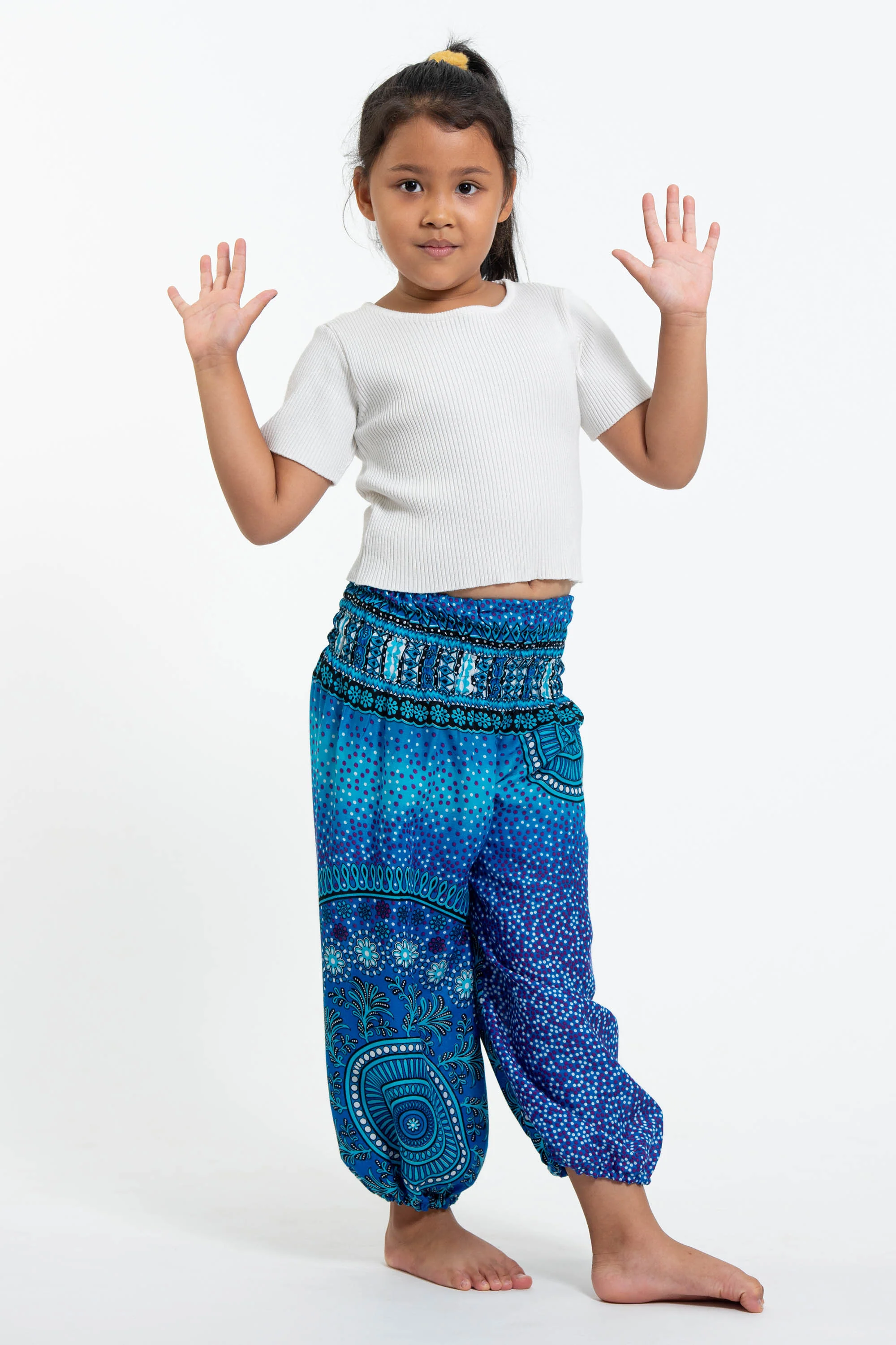 386-Tribal-Chakras-Kids-Harem-Pants-in-Blue-3.webp Tribal Chakras Kids Harem Pants in Blue
