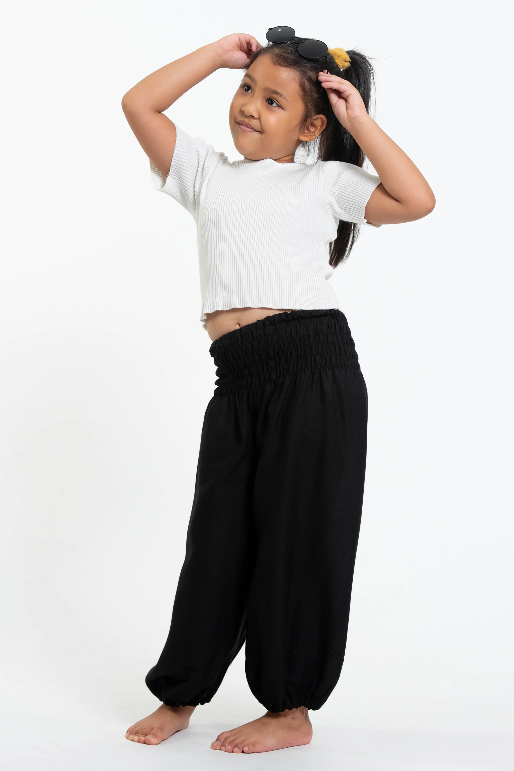 390-Solid-Color-Kids-Harem-Pants-in-Black-3.webp Solid Color Kids Harem Pants in Black