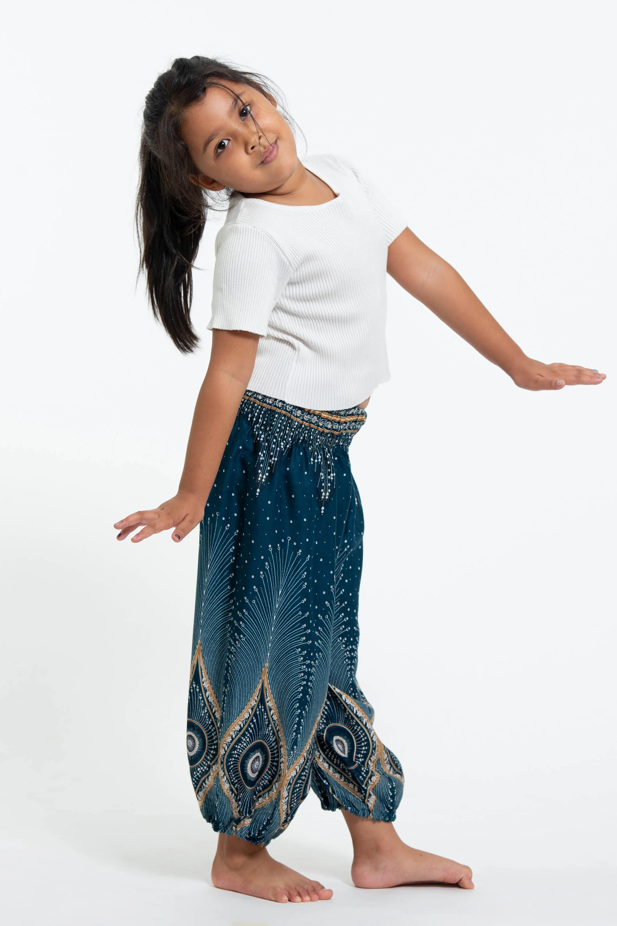 394-Diamond-Peacock-Kids-Harem-Pants-in-Turquoise-4.webp Diamond Peacock Kids Harem Pants in Turquoise