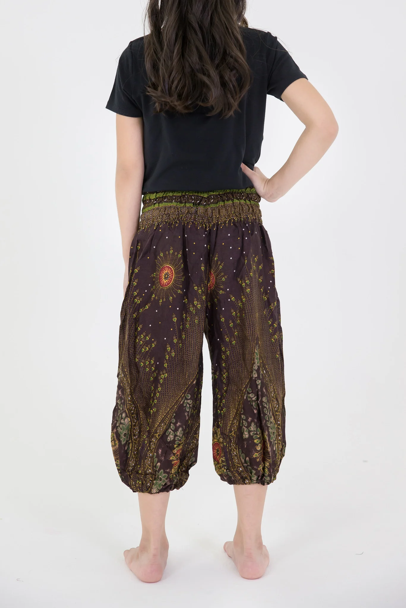414-Peacock-Eye-Kids-Harem-Pants-in-Brown-4.webp Peacock Eye Kids Harem Pants in Brown