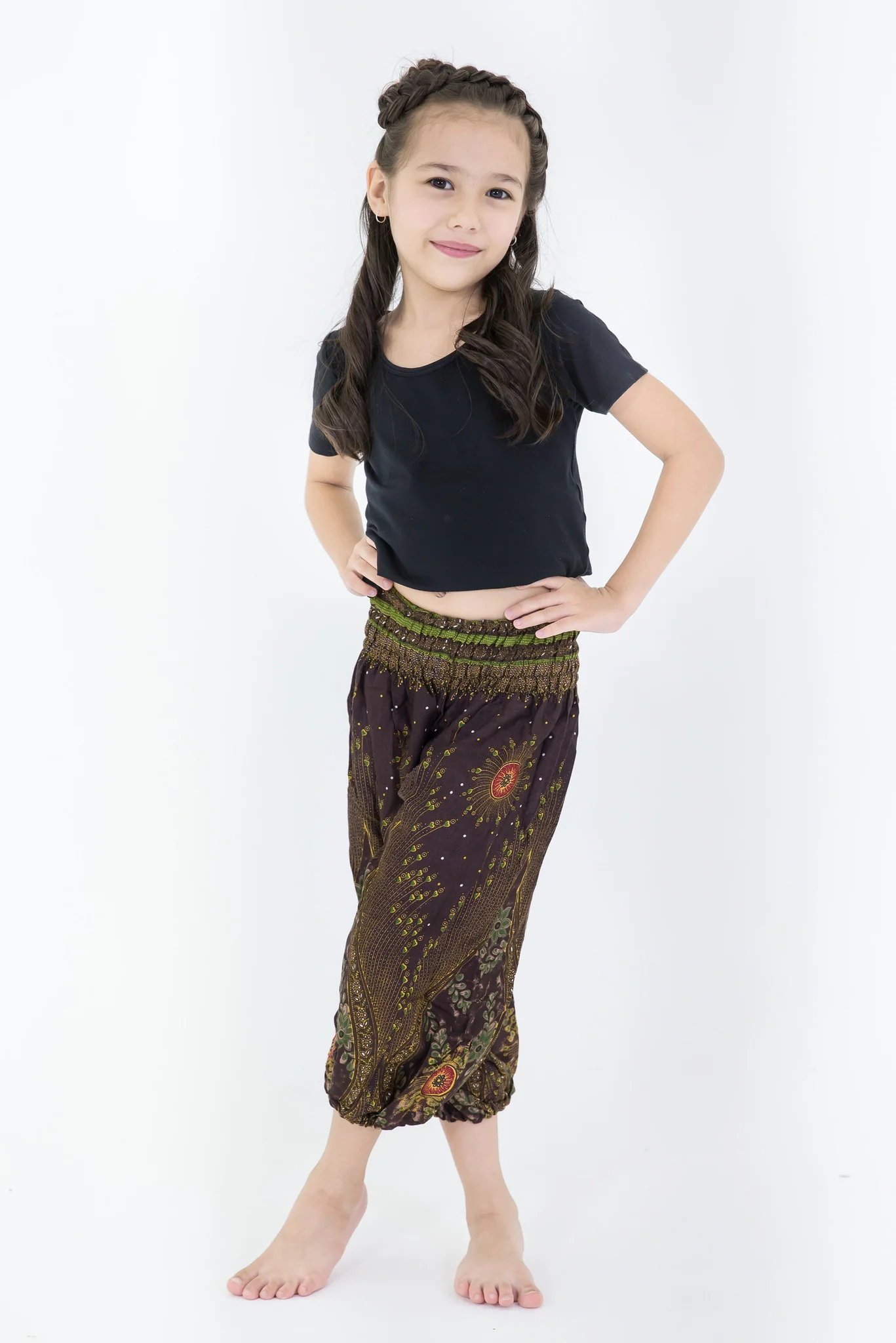 414-Peacock-Eye-Kids-Harem-Pants-in-Brown-5.webp Peacock Eye Kids Harem Pants in Brown