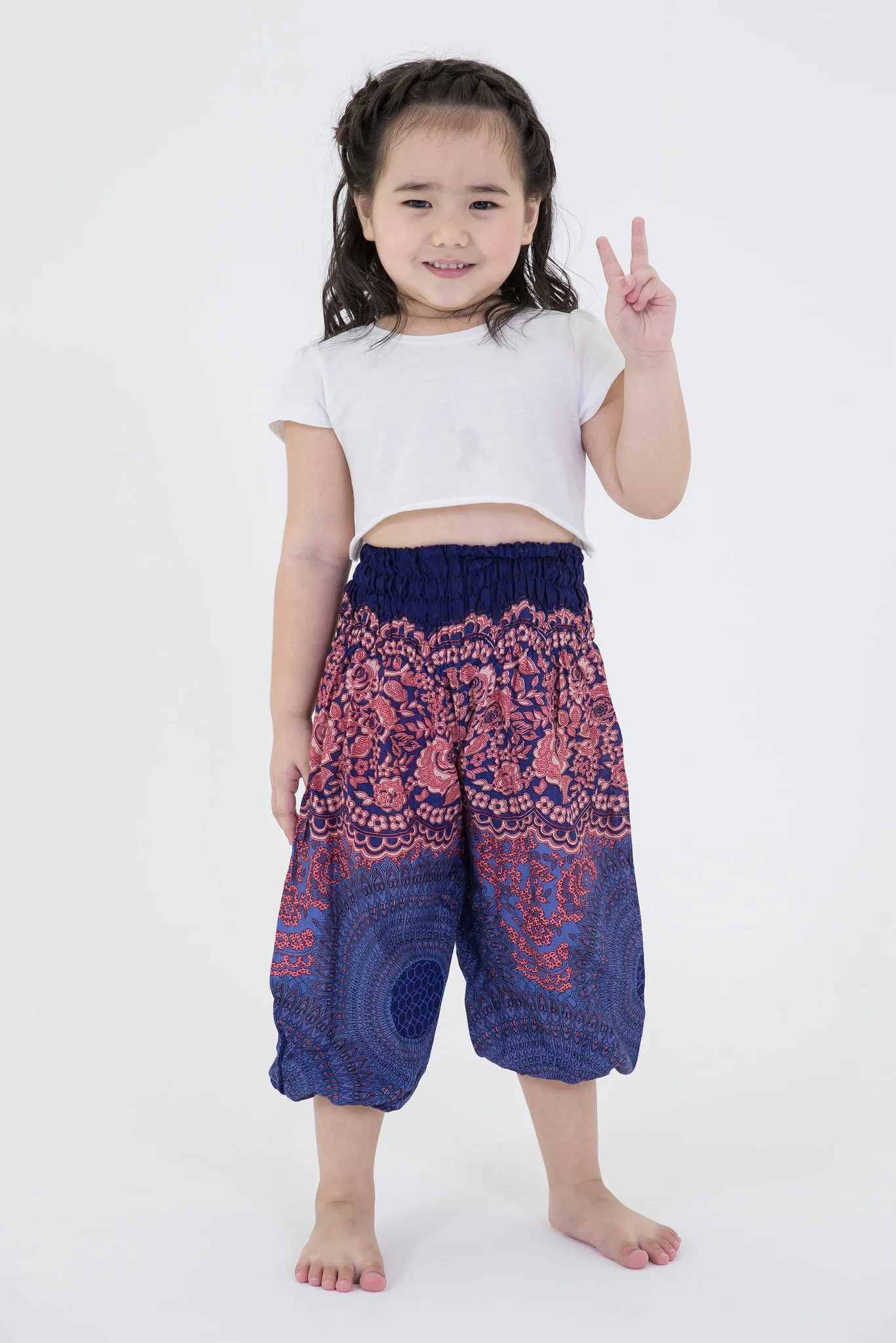 430-Geometric-Mandalas-Kids-Harem-Pants-in-Blue-3.webp Geometric Mandalas Kids Harem Pants in Blue