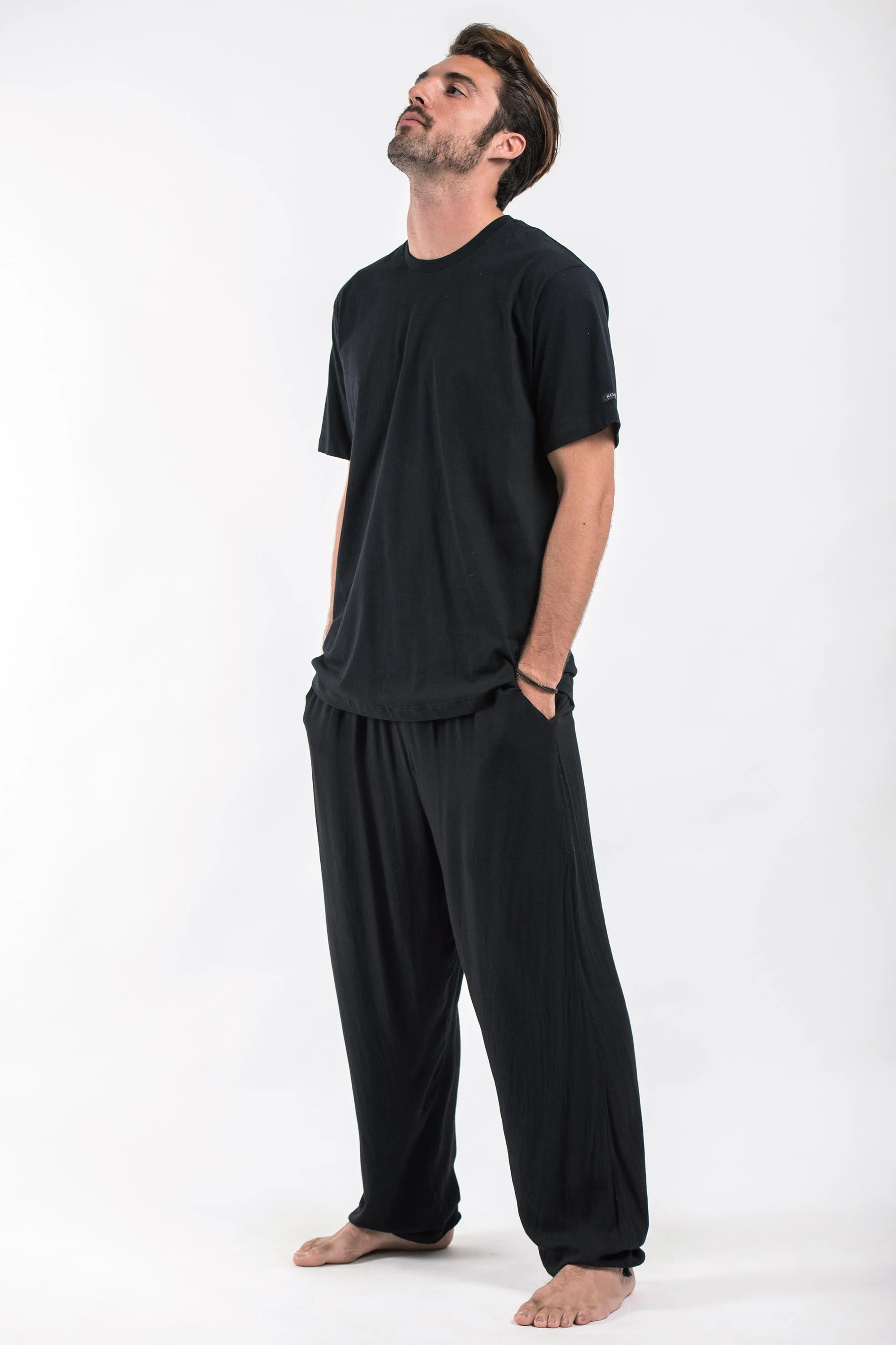 459-Solid-Color-Drawstring-Men-s-Yoga-Massage-Pants-in-Black-3.webp Solid Color Drawstring Men's Yoga Massage Pants in Black