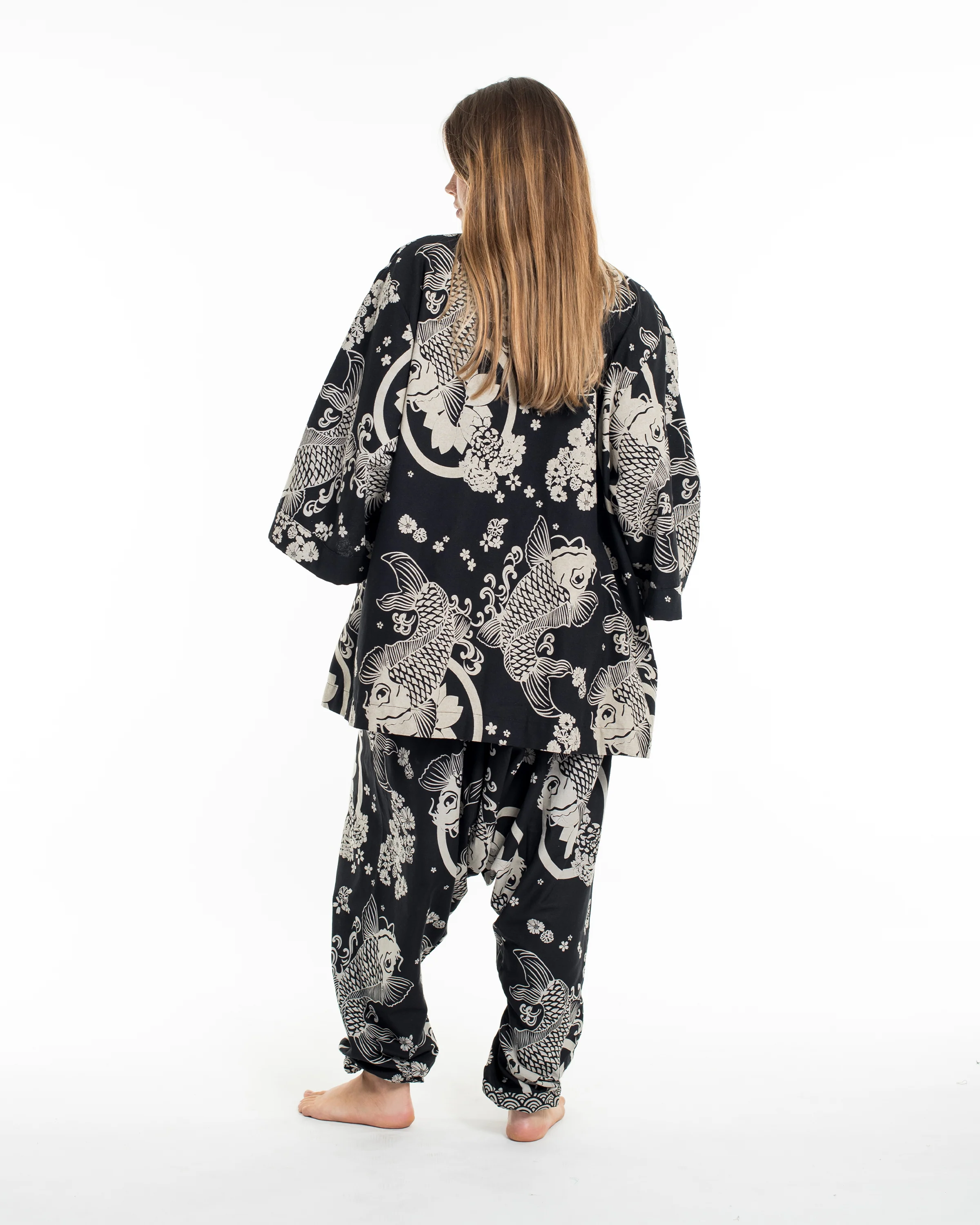 474-Koi-Fish-Print-Cotton-Kimono-Cardigan-in-Black-4.webp Koi Fish Print Cotton Kimono Cardigan in Black