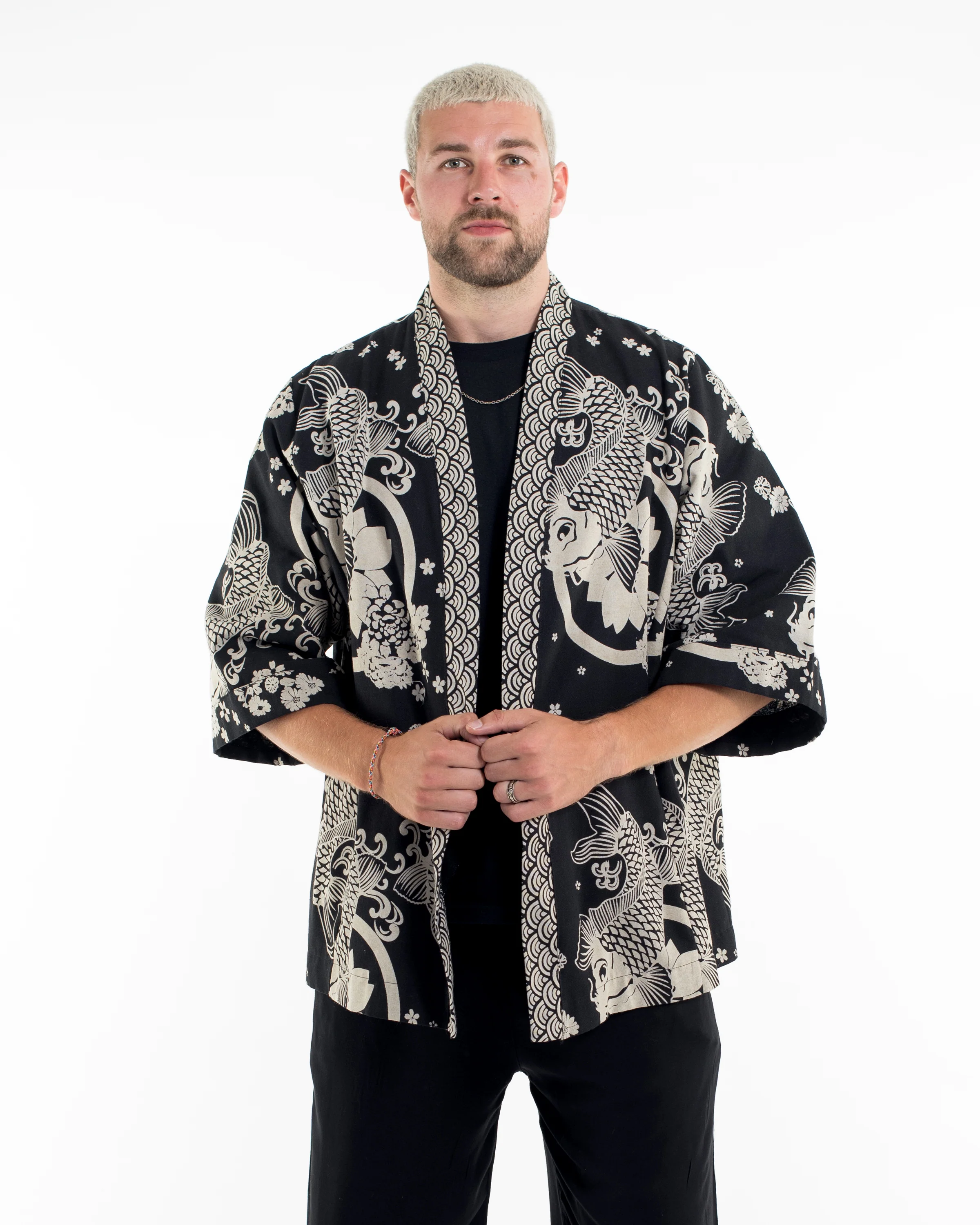 474-Koi-Fish-Print-Cotton-Kimono-Cardigan-in-Black-5.webp Koi Fish Print Cotton Kimono Cardigan in Black