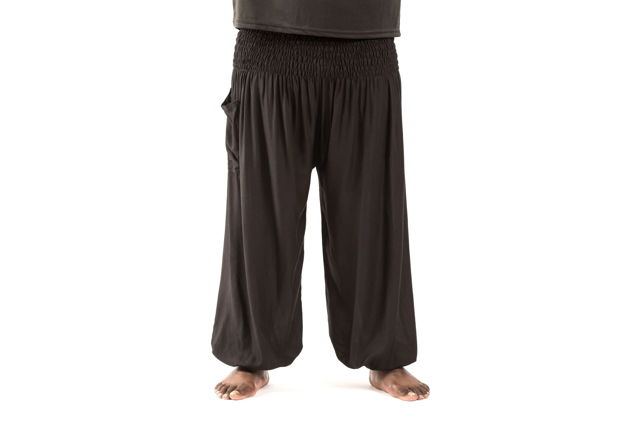 484-Plus-Size-Solid-Color-Men-s-Harem-Pants-in-Black-2.webp Plus Size Solid Color Men's Harem Pants in Black