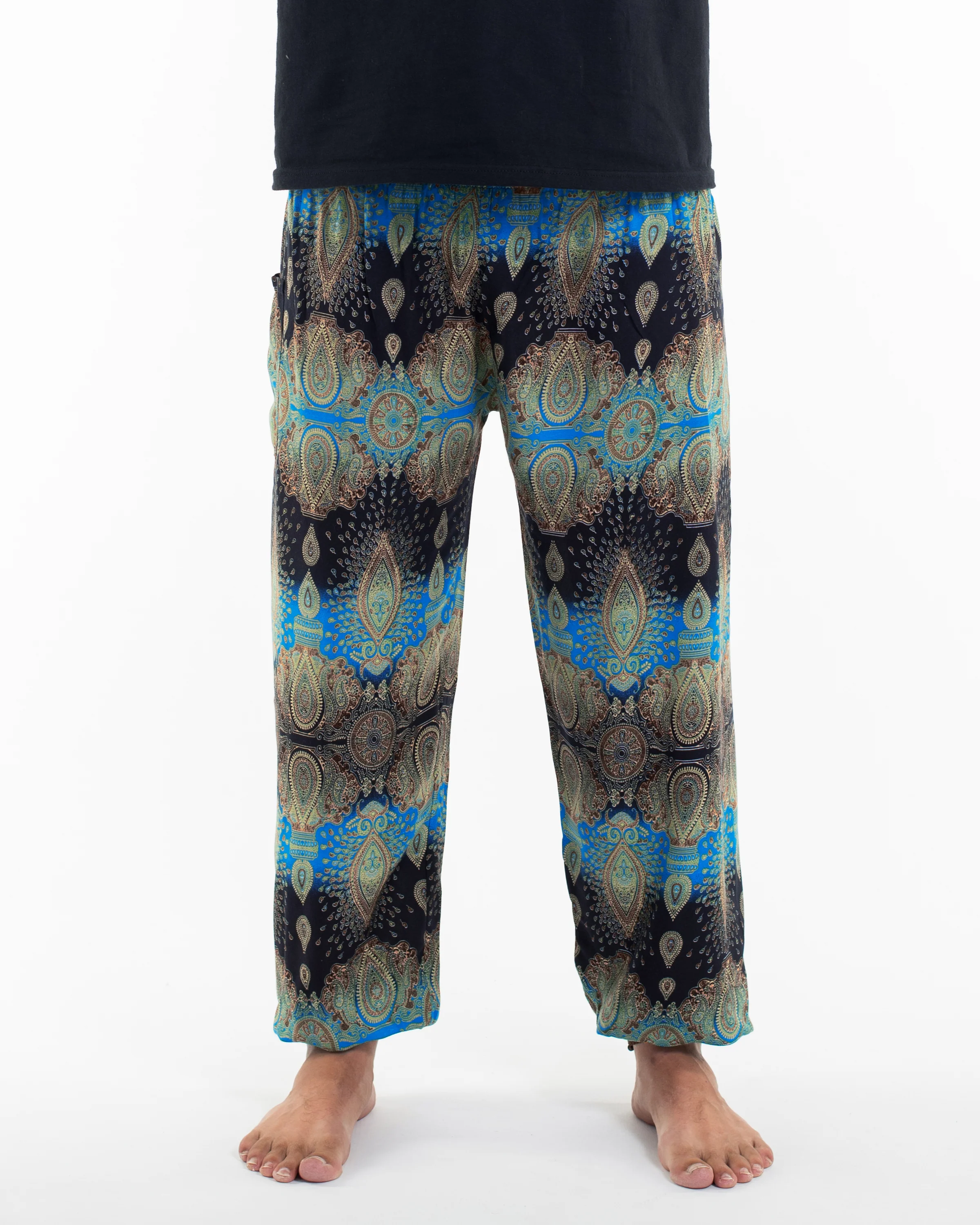 Paisley Men's Harem Pants in Turquoise