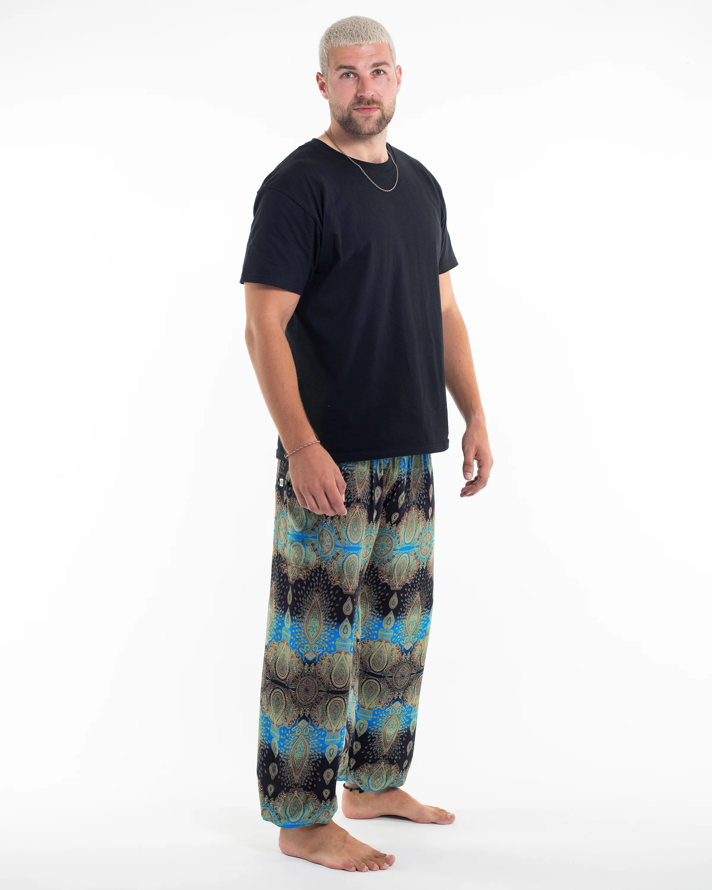 486-Paisley-Men-s-Harem-Pants-in-Turquoise-3.webp Paisley Men's Harem Pants in Turquoise