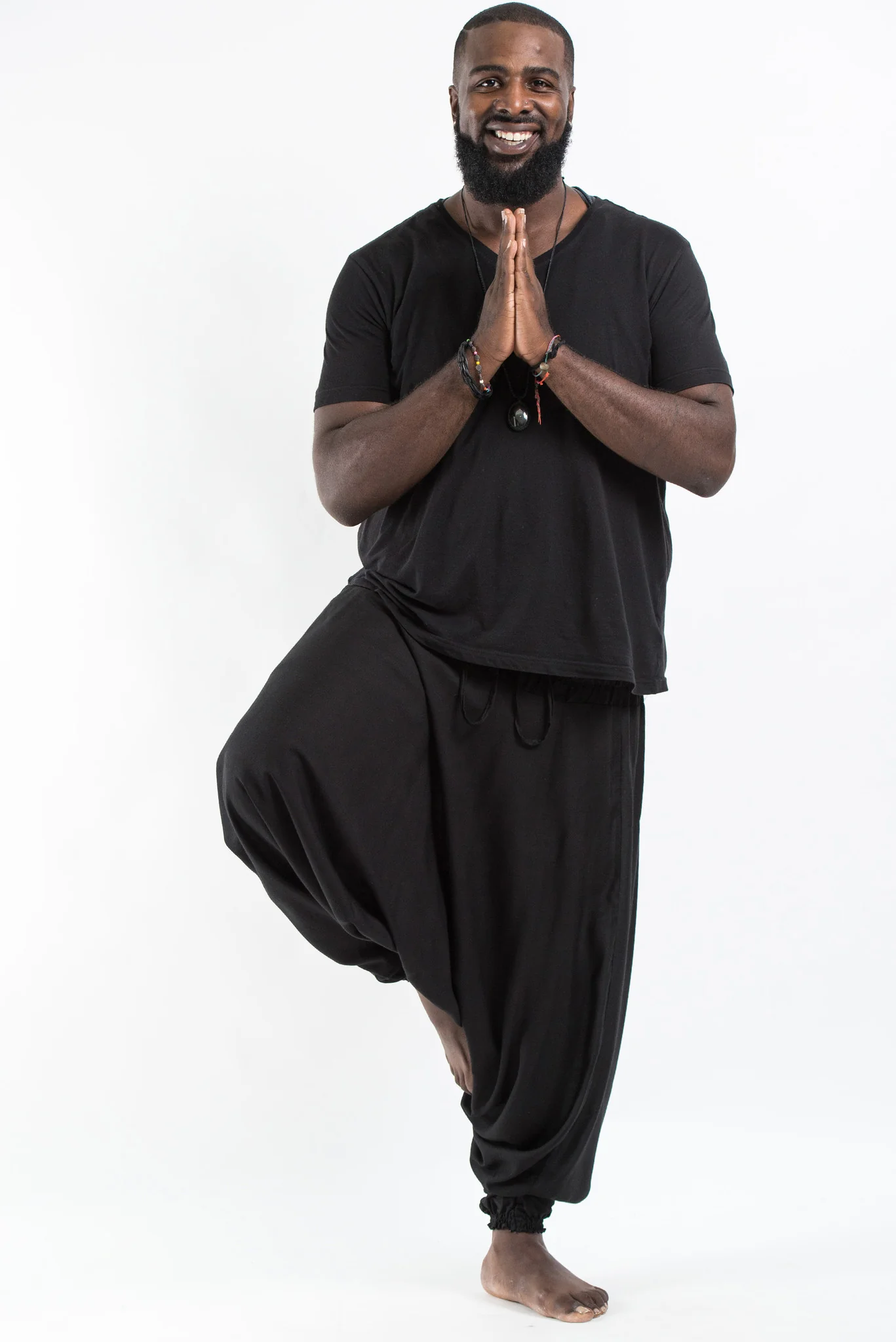 495-Plus-Size-Solid-Color-Drop-Crotch-Men-s-Harem-Pants-in-Black-3.webp Plus Size Solid Color Drop Crotch Men's Harem Pants in Black