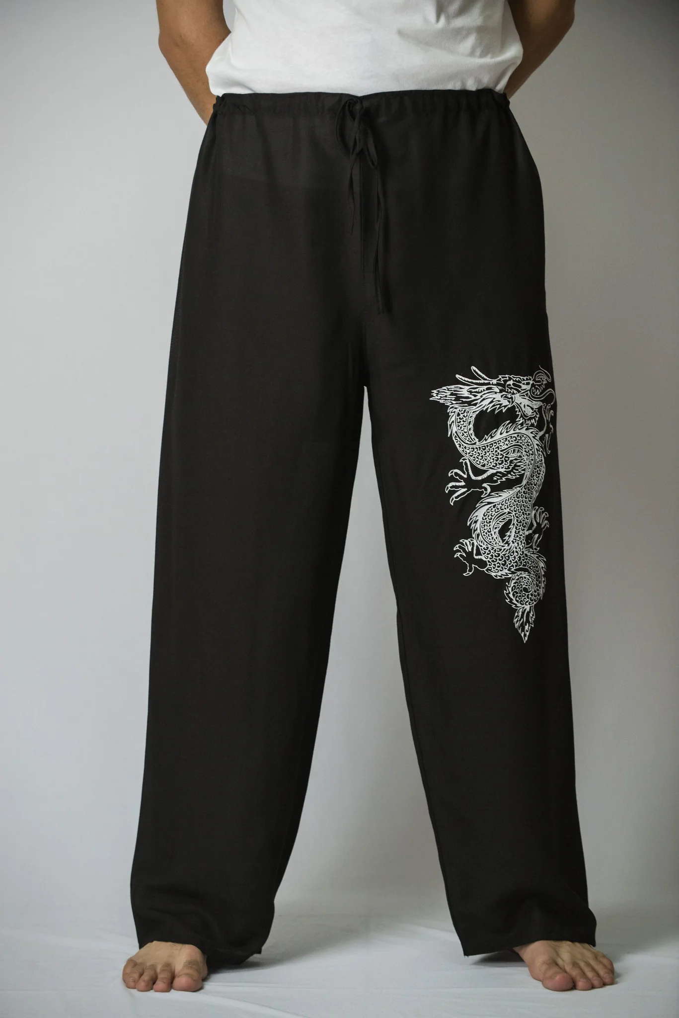 Dragon Men's Thai Yoga Pants in Black