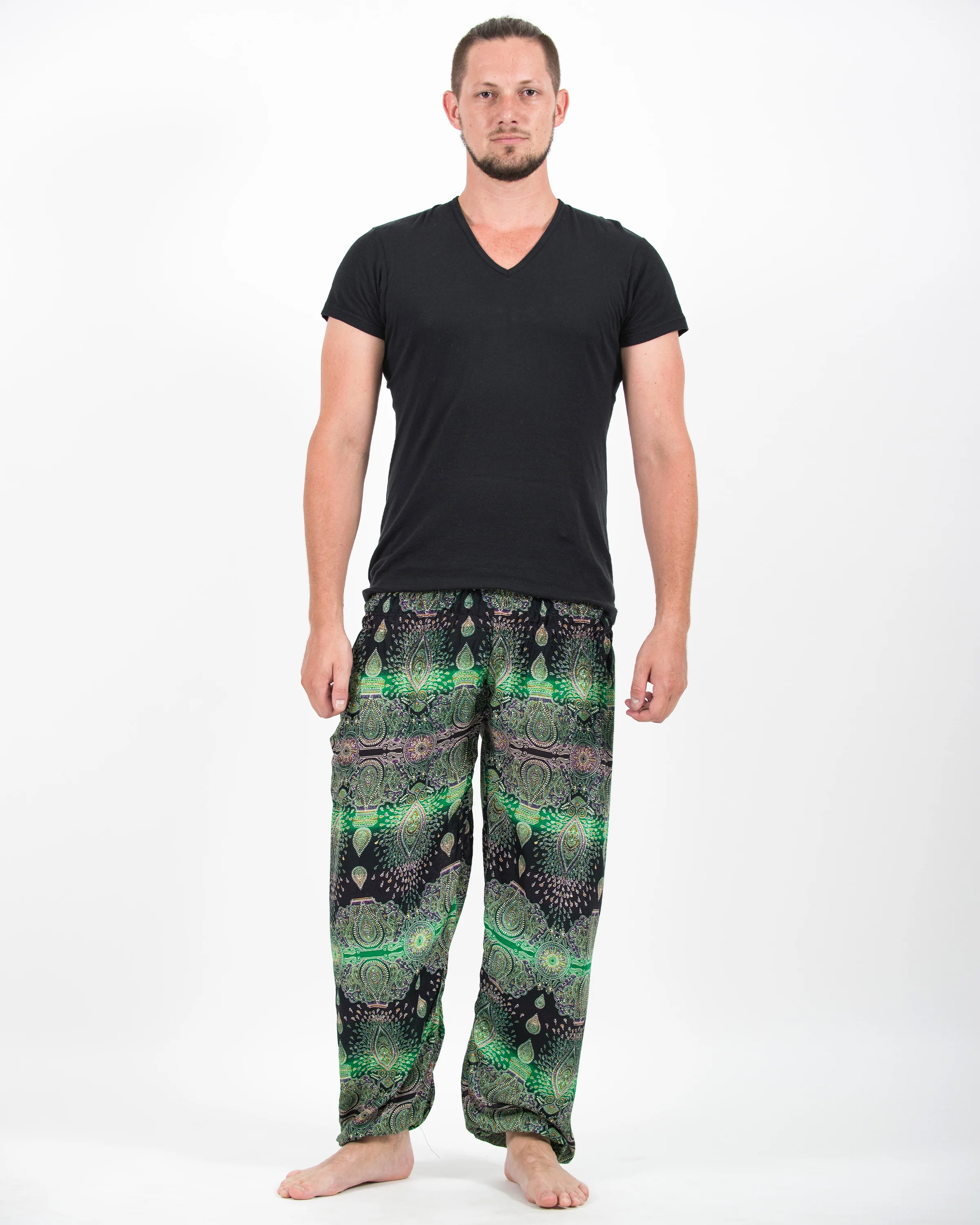 Paisley Men's Harem Pants in Green