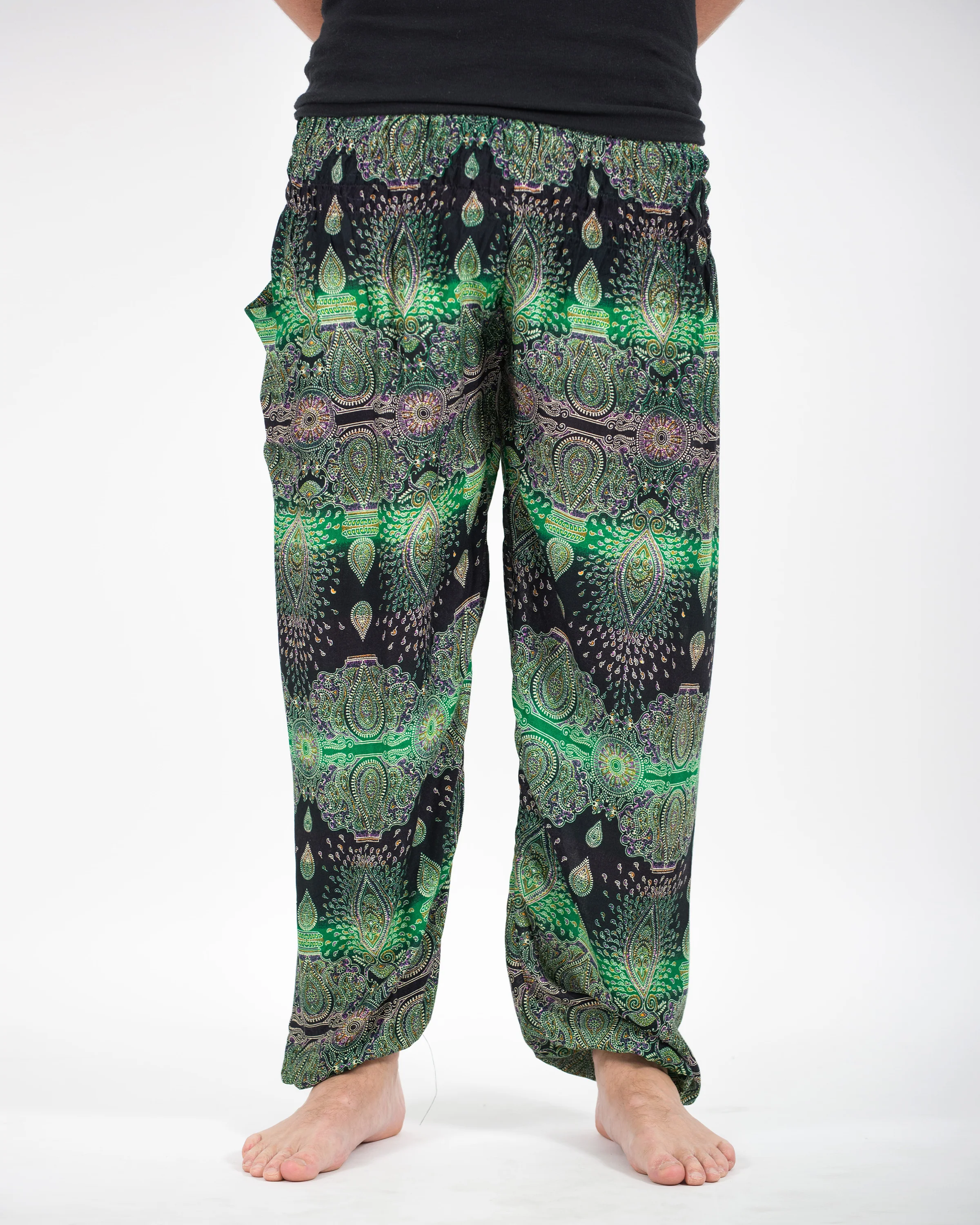 Paisley Men's Harem Pants in Green