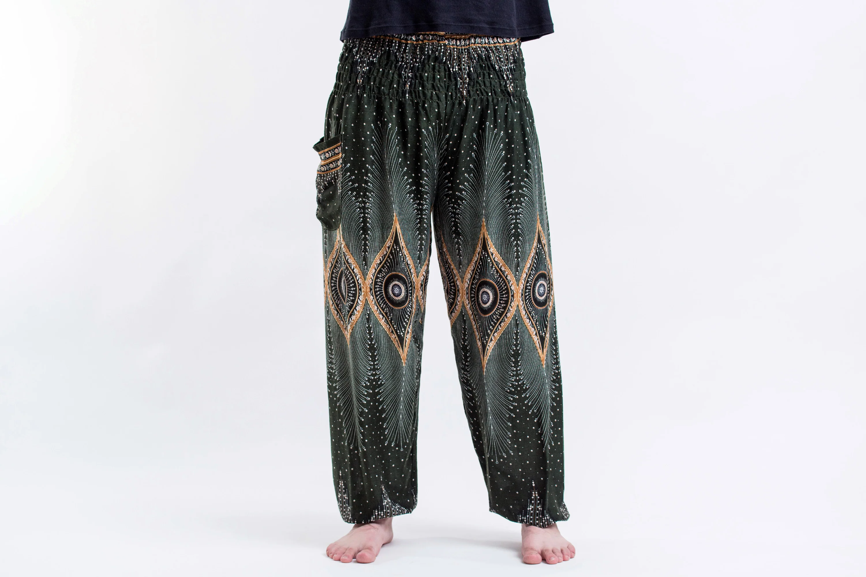 Diamond Peacock Men's Harem Pants in Green