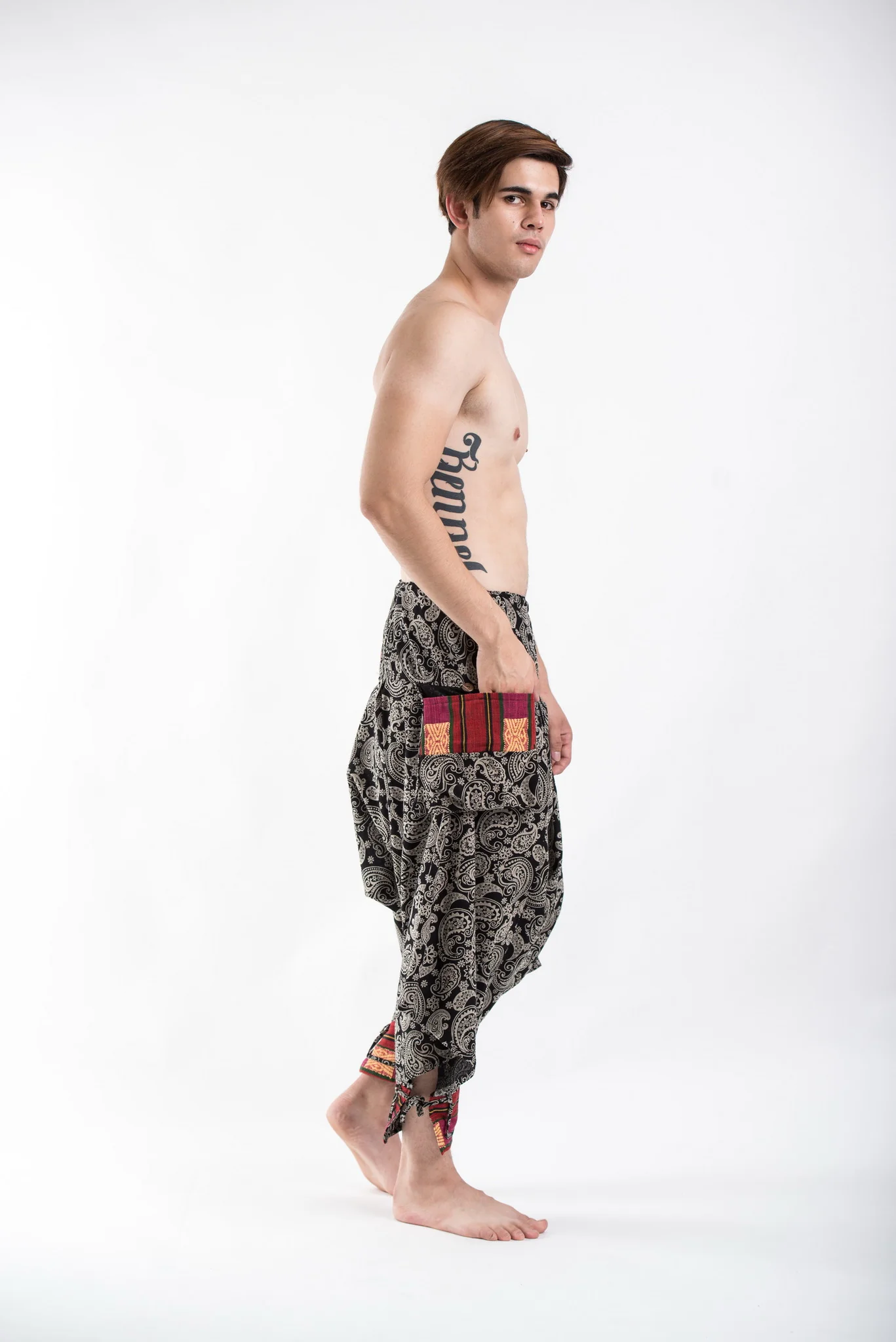 510-Paisley-Hill-Tribe-Drawstring-Men-s-Harem-Pants-with-Ankle-Straps-3.webp Paisley Hill Tribe Drawstring Men's Harem Pants with Ankle Straps