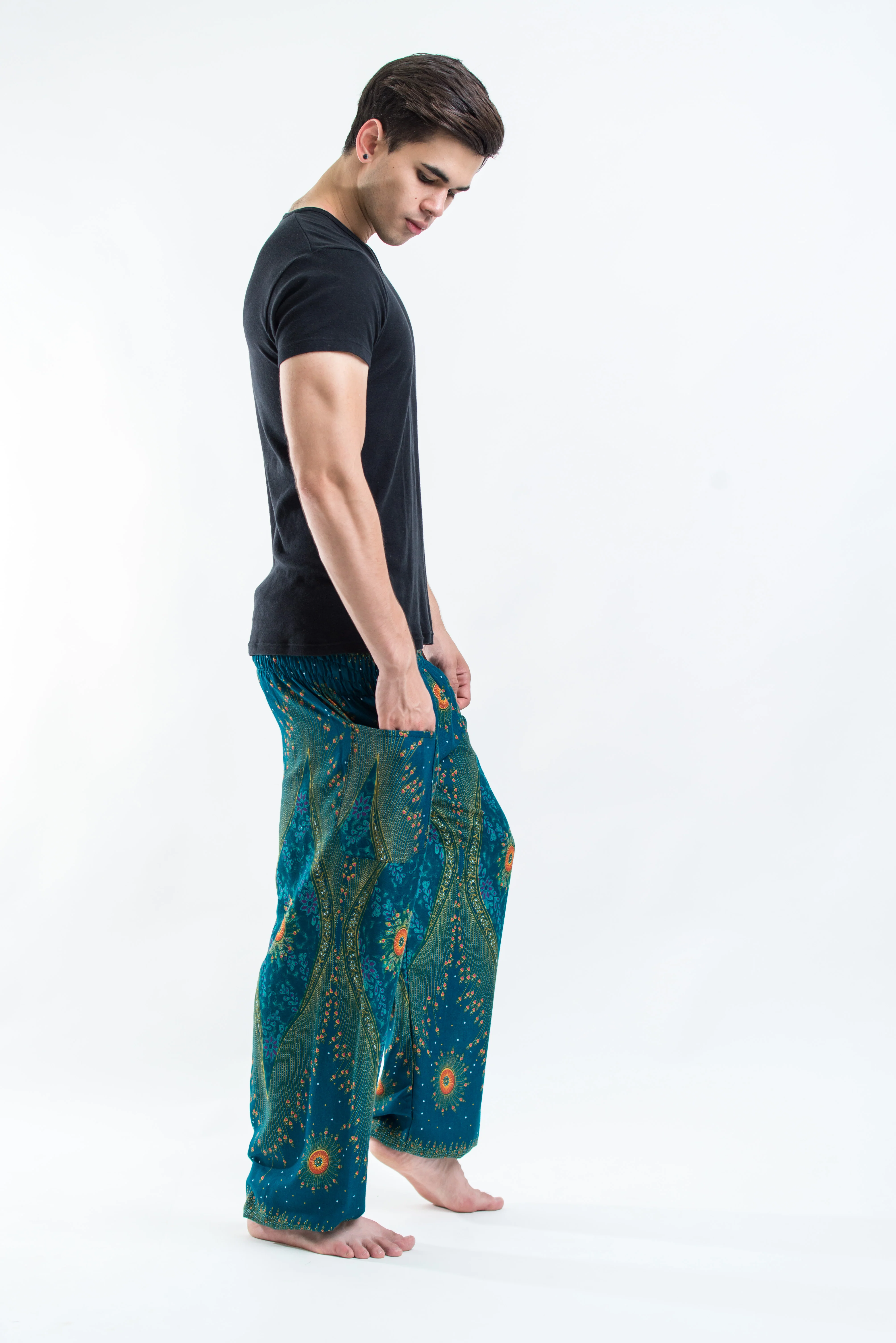 511-Peacock-Eye-Men-s-Harem-Pants-in-Turquoise-3.webp Peacock Eye Men's Harem Pants in Turquoise