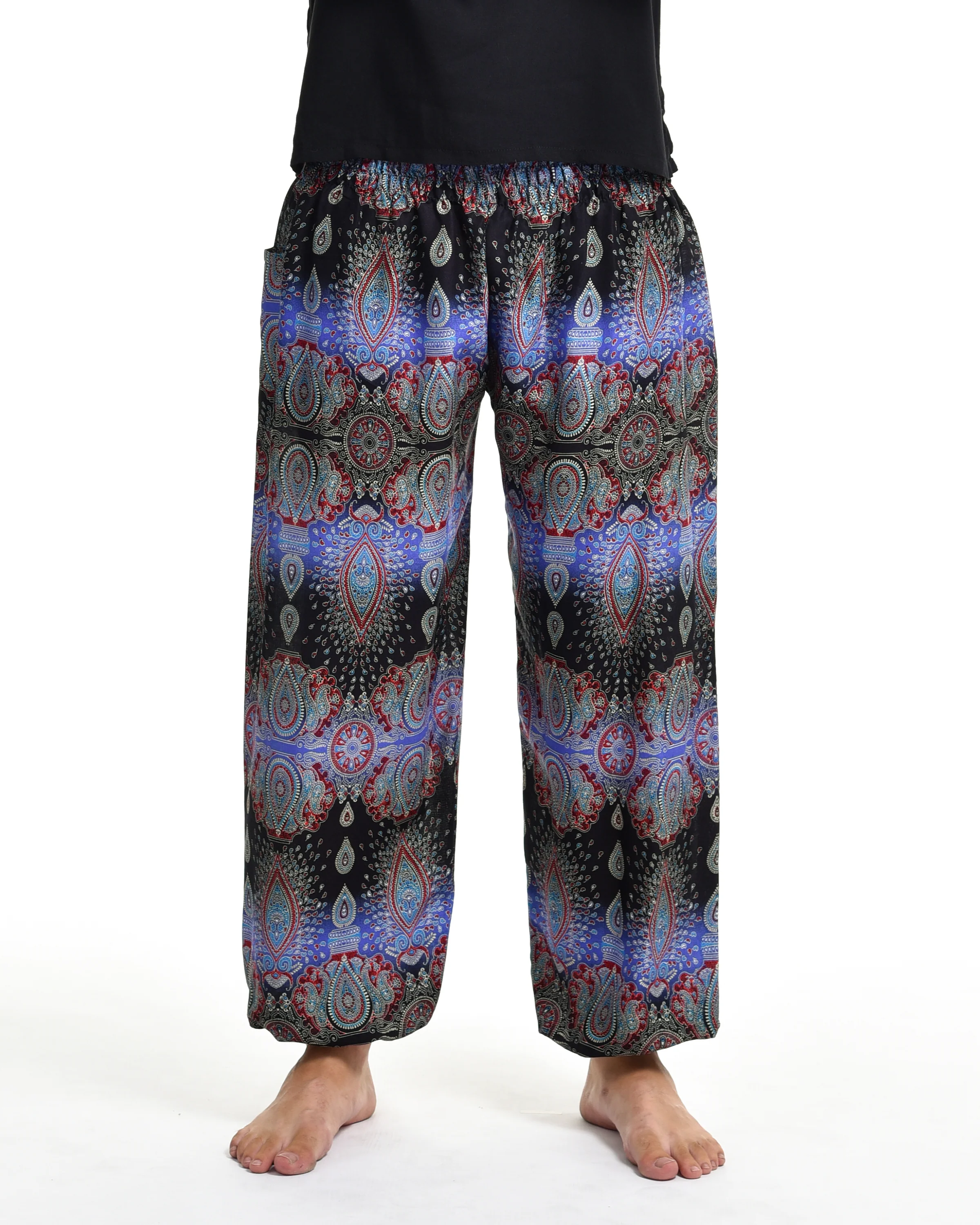 Paisley Men's Harem Pants in Blue