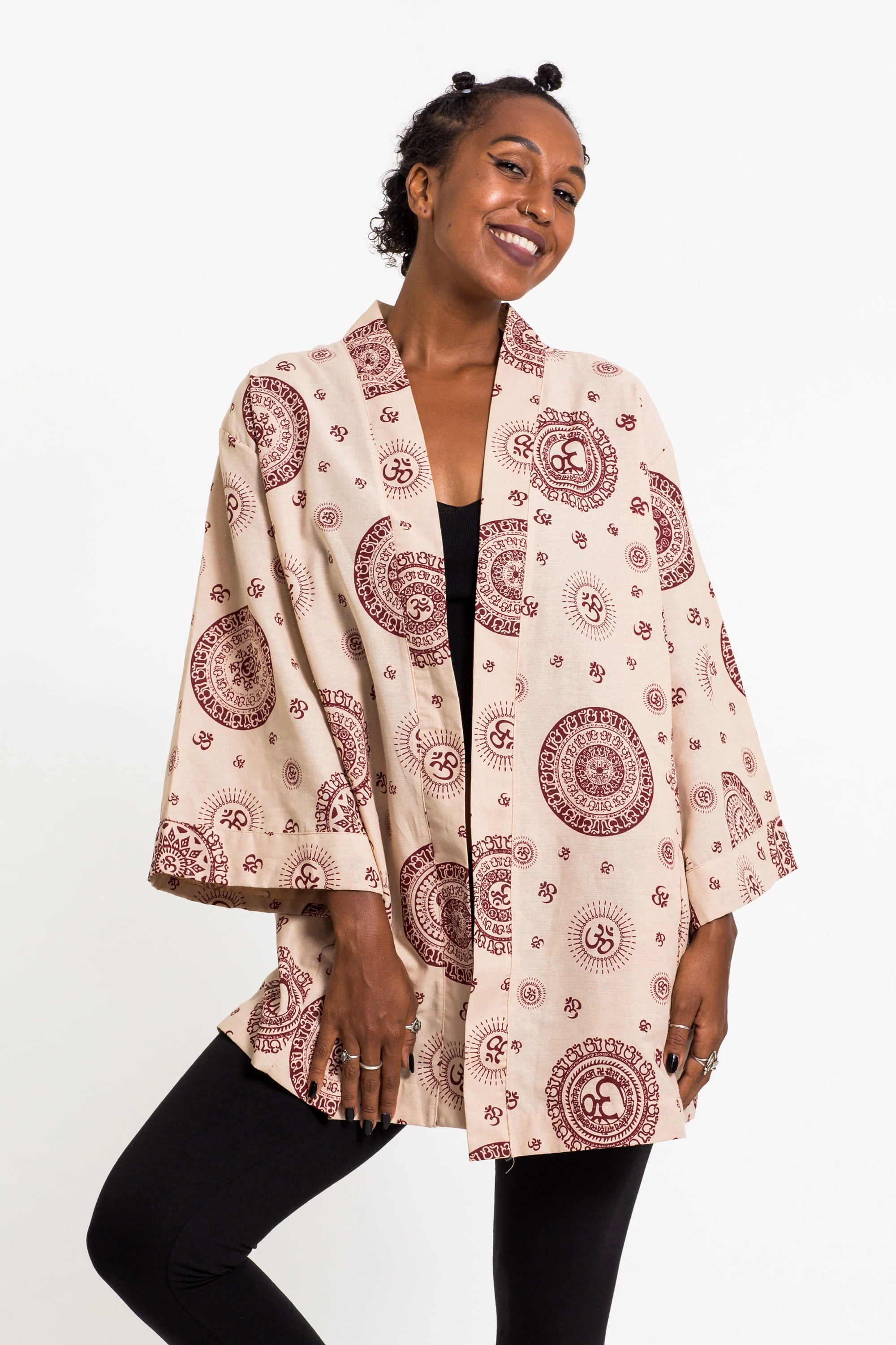 518-Ohm-Print-Cotton-Kimono-Cardigan-in-Cream-4.webp Ohm Print Cotton Kimono Cardigan in Cream