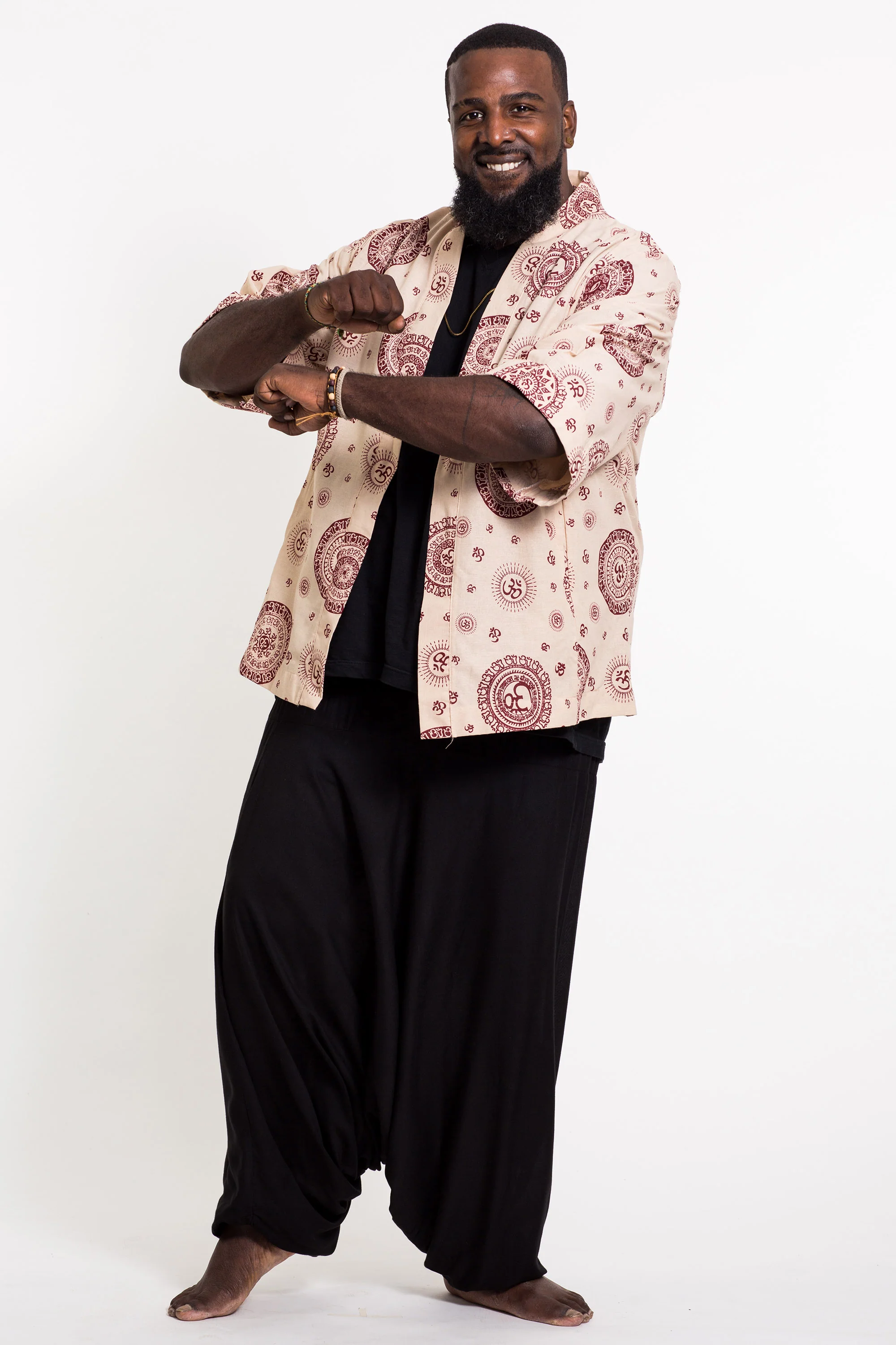 518-Ohm-Print-Cotton-Kimono-Cardigan-in-Cream-5.webp Ohm Print Cotton Kimono Cardigan in Cream