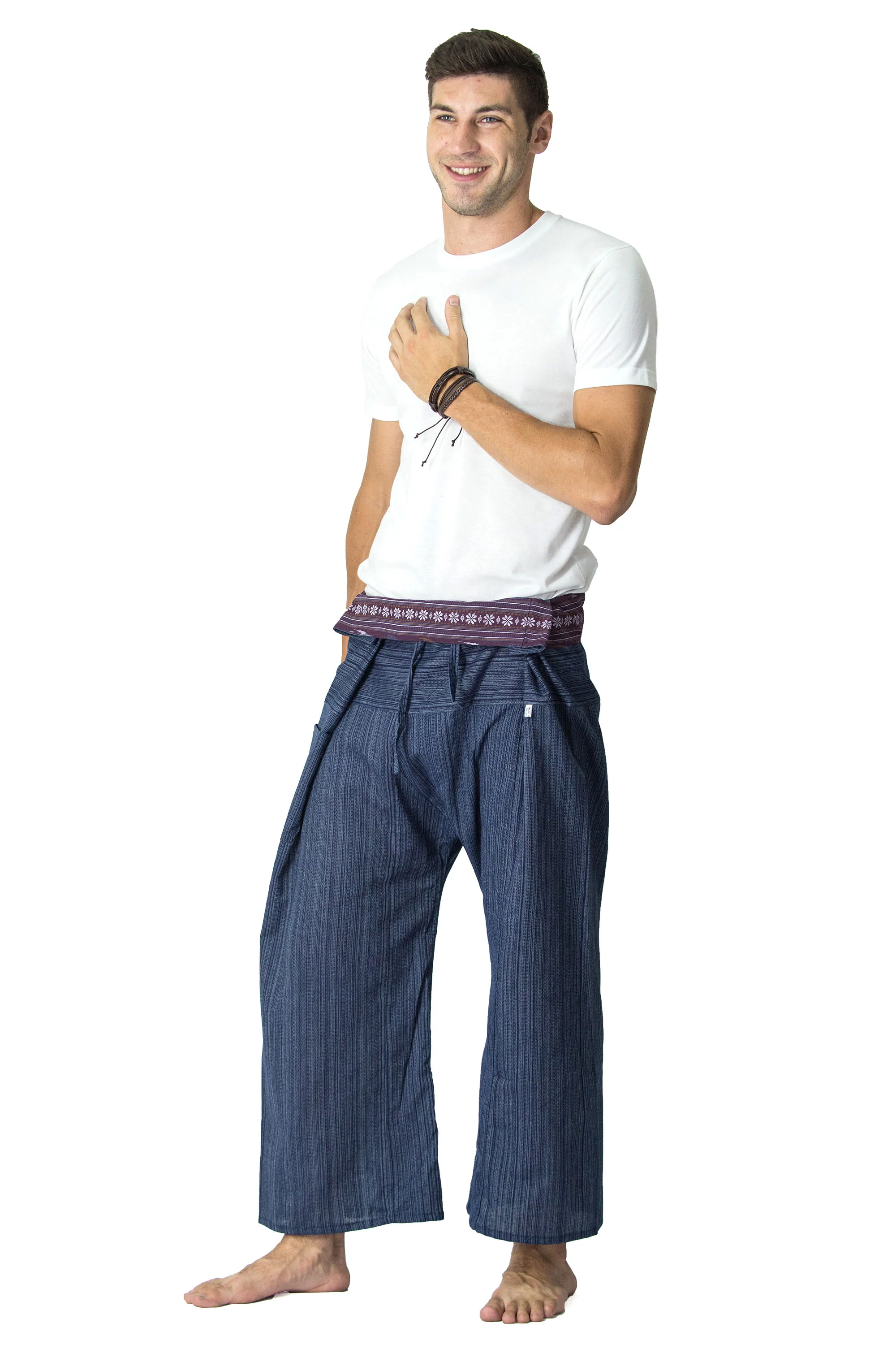 Unisex Thai Fisherman Pants in Dark Blue