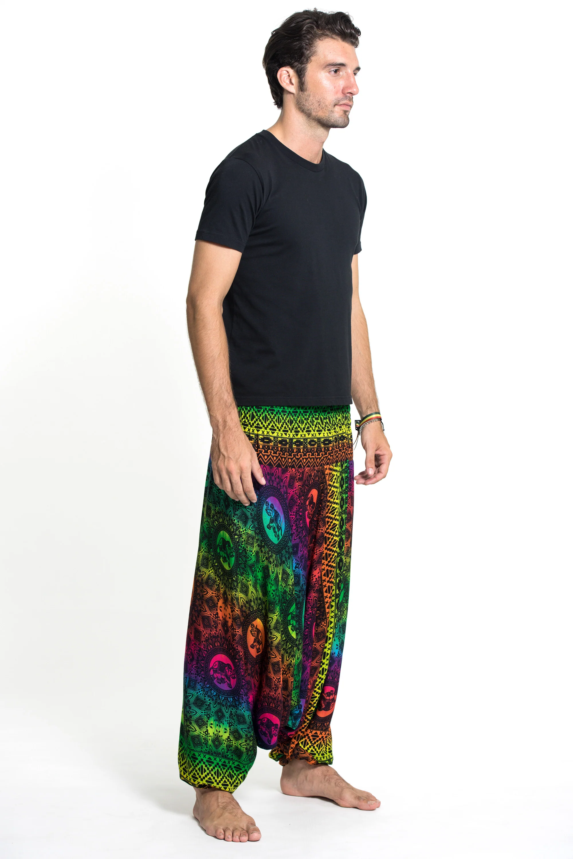 542-Rainbow-Elephant-Drop-Crotch-Men-s-Elephant-Pants-in-Green-4.webp Rainbow Elephant Drop Crotch Men's Elephant Pants in Green