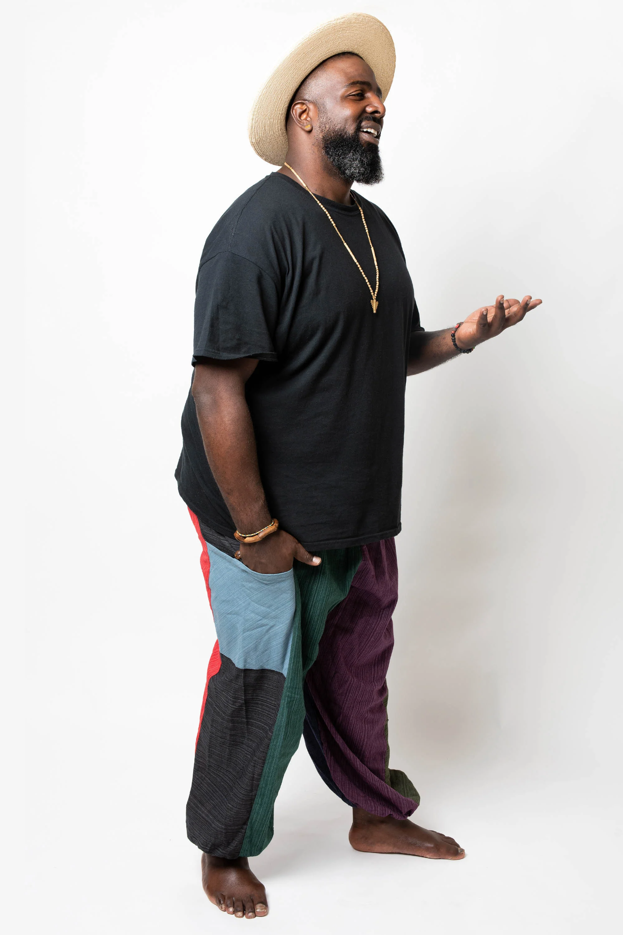 566-Plus-Size-Men-s-Drawstring-Patchwork-Pinstripes-Cotton-Pants-3.webp Plus Size Men's Drawstring Patchwork Pinstripes Cotton Pants