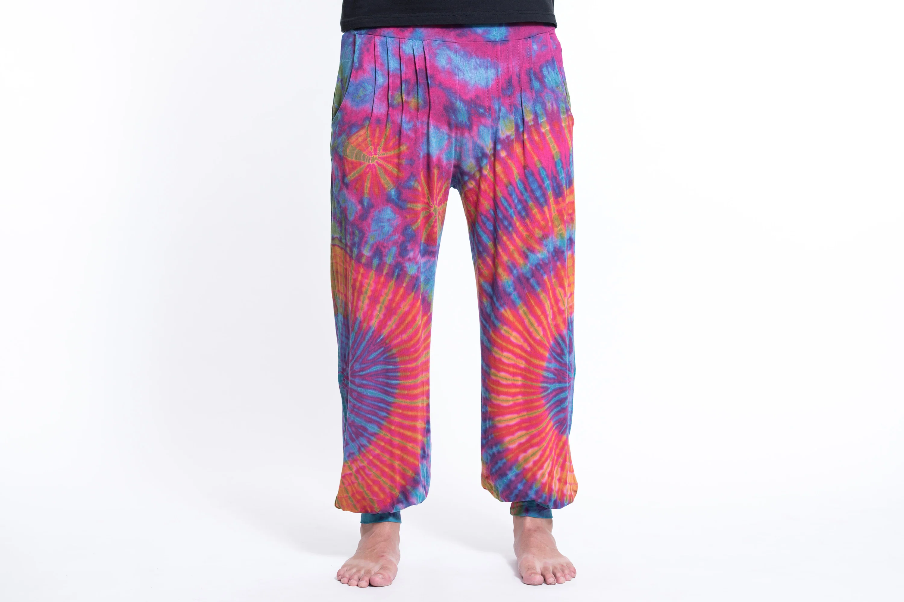 583-Tie-Dye-Cotton-Men-Harem-Pants-in-Pink-5.webp Tie Dye Cotton Men Harem Pants in Pink