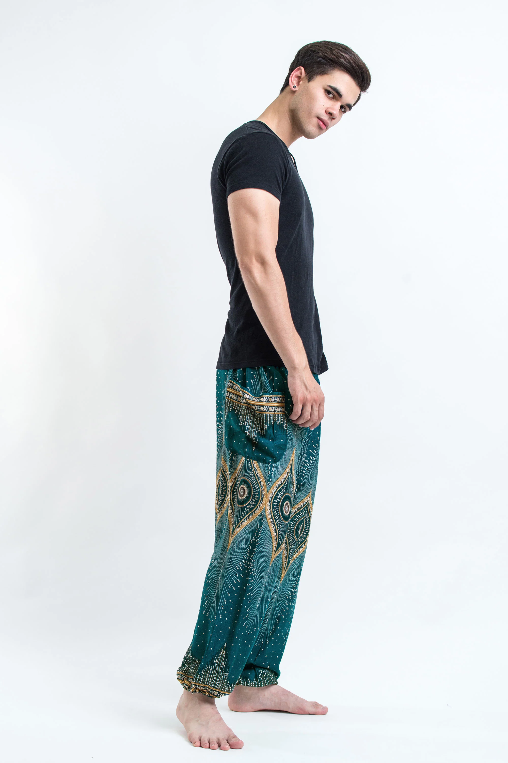 604-Diamond-Peacock-Men-s-Harem-Pants-in-Turquoise-3.webp Diamond Peacock Men's Harem Pants in Turquoise