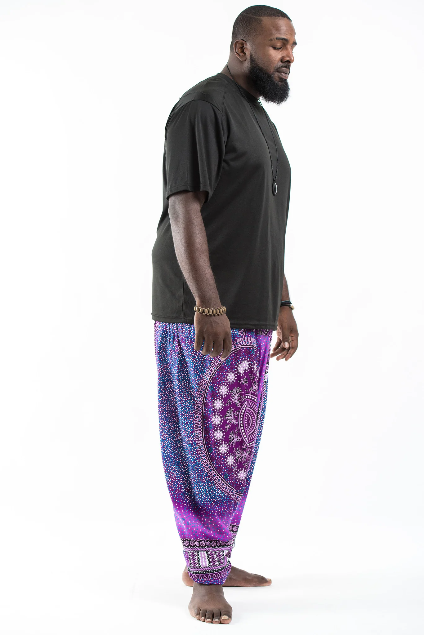 622-Plus-Size-Tribal-Chakras-Drop-Crotch-Men-s-Harem-Pants-in-Purple-3.webp Plus Size Tribal Chakras Drop Crotch Men's Harem Pants in Purple