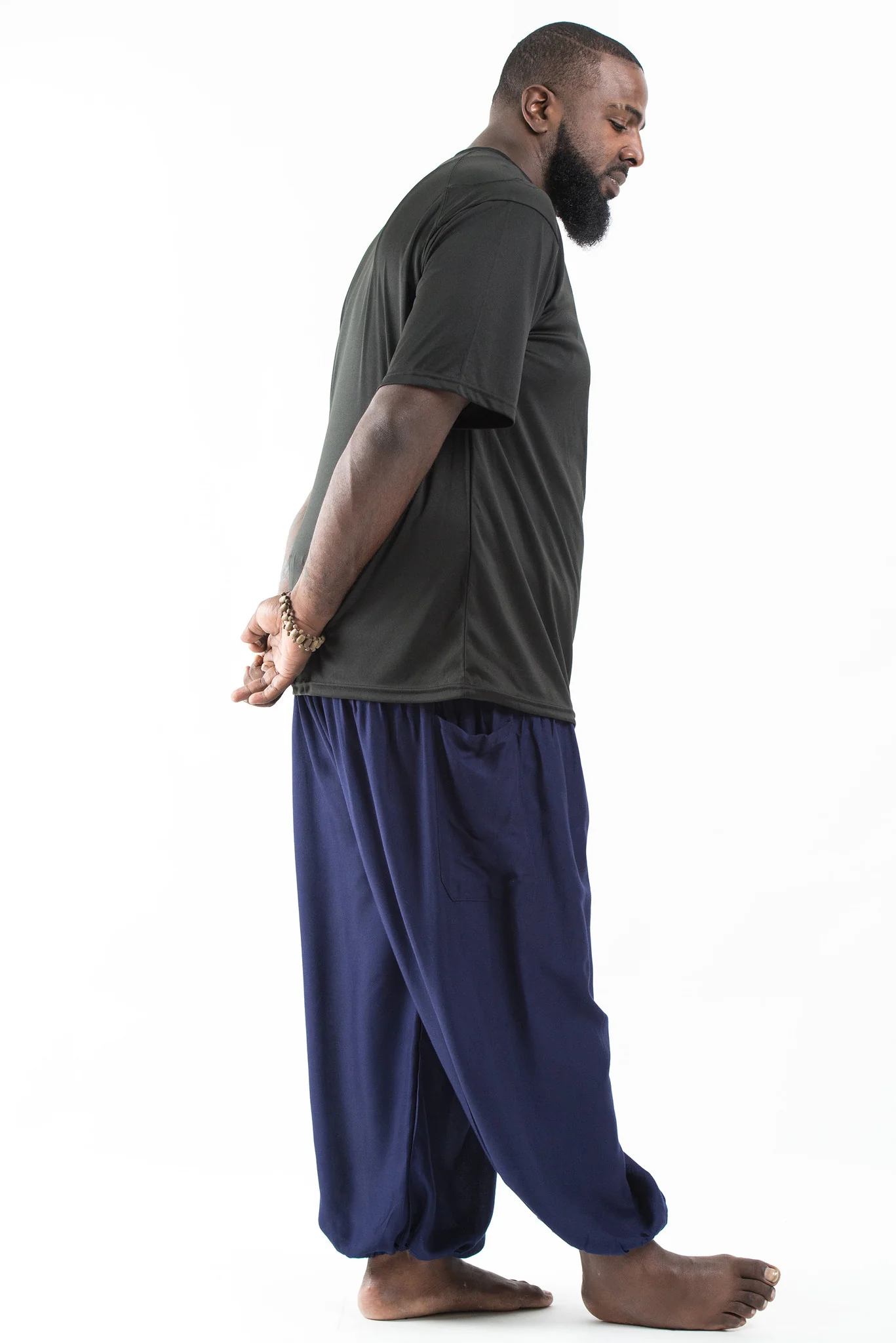 637-Plus-Size-Solid-Color-Men-s-Harem-Pants-in-Blue-3.webp Plus Size Solid Color Men's Harem Pants in Blue