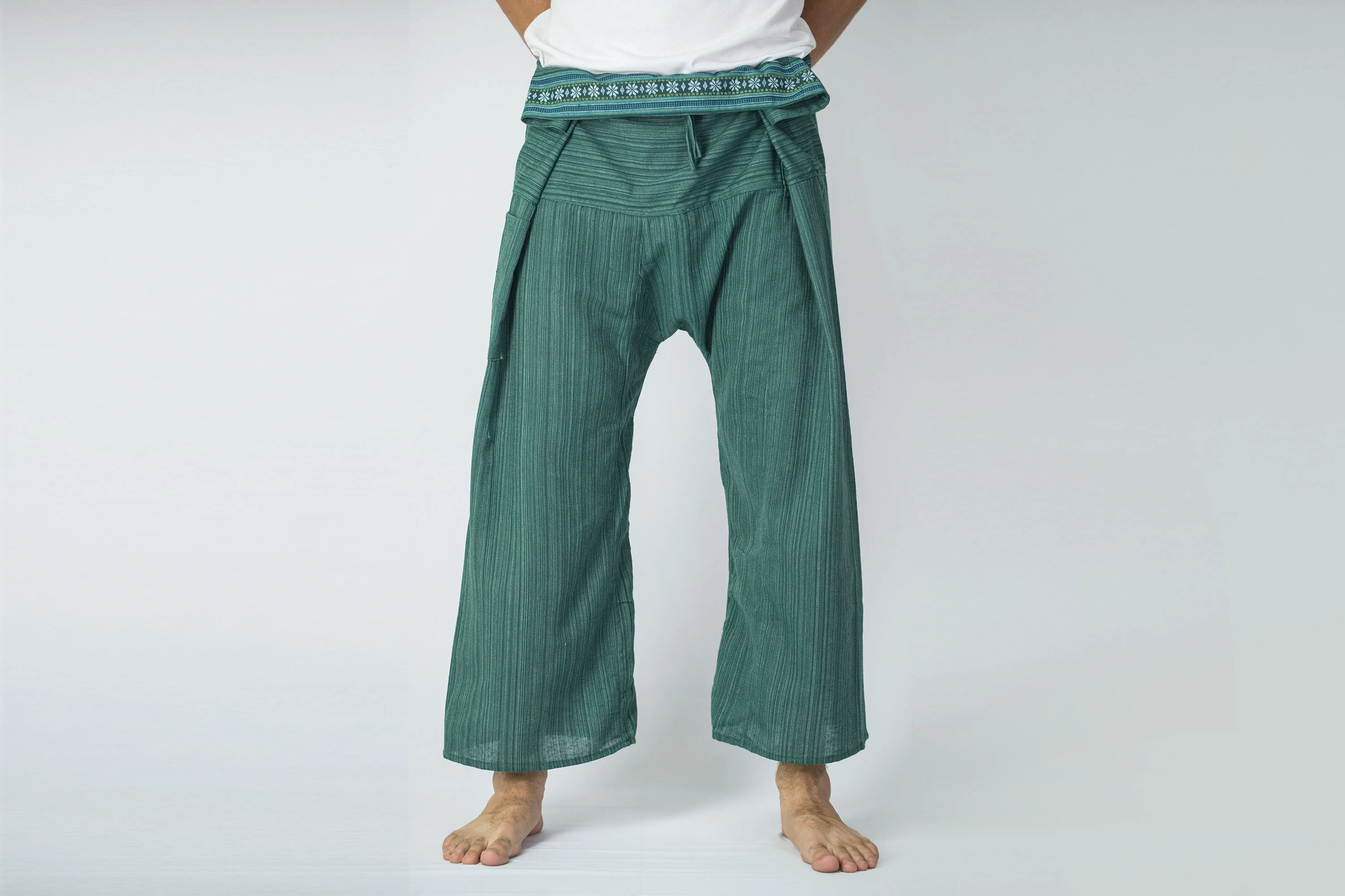 Unisex Thai Fisherman Pants in Aqua Marine