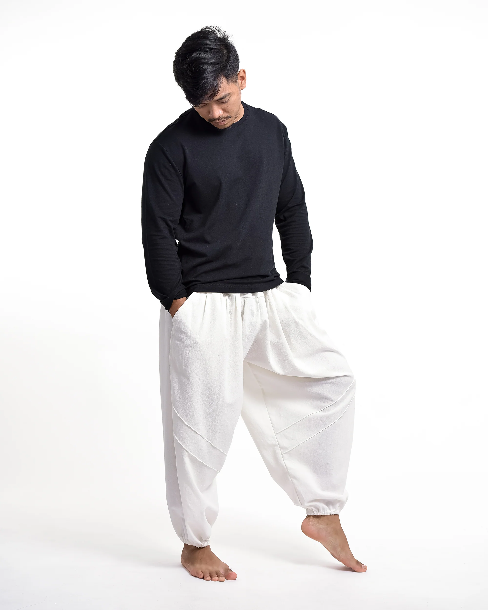 665-Genie-Men-s-Cotton-Harem-Pants-in-White-3.webp Genie Men's Cotton Harem Pants in White