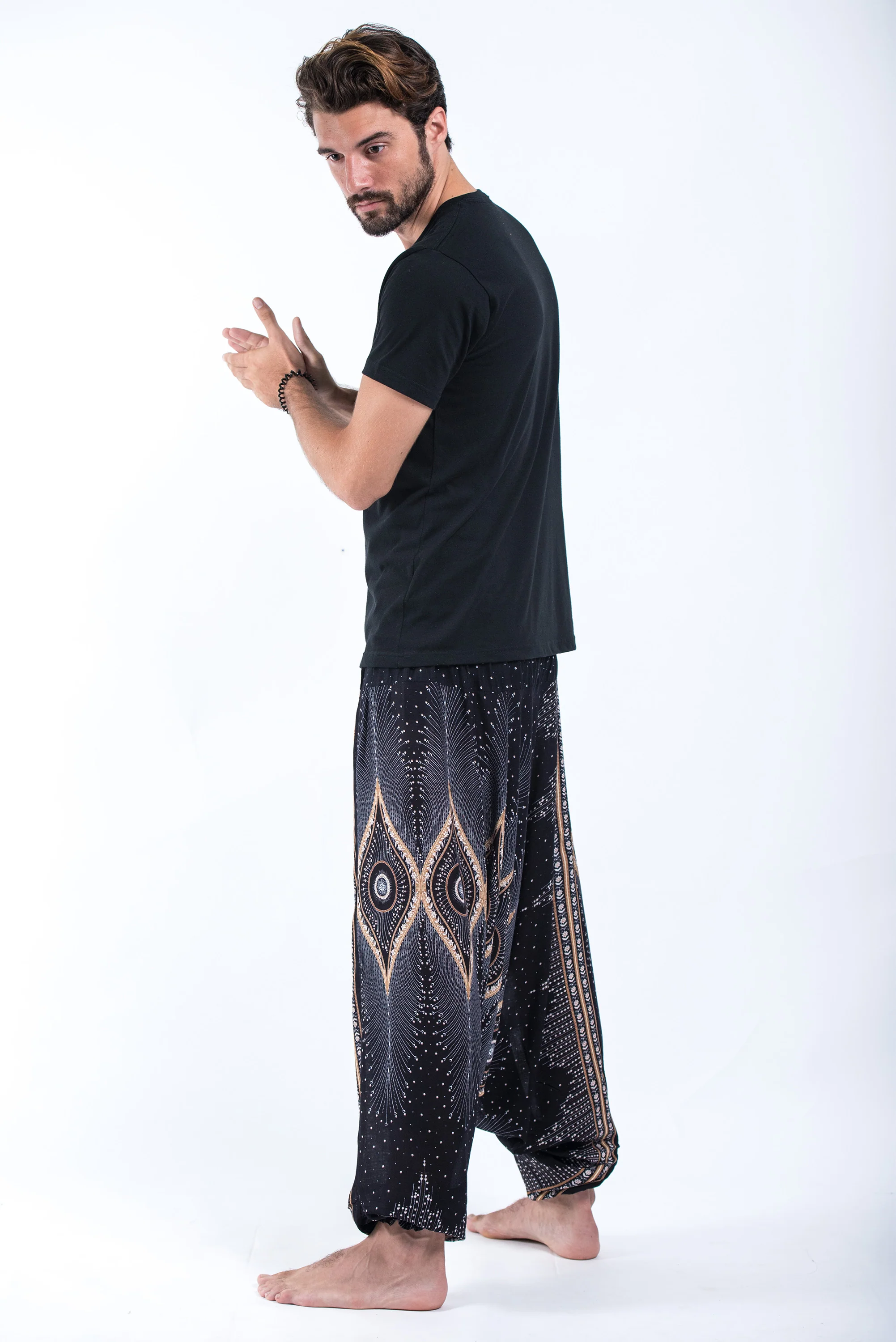 668-Diamond-Peacock-Drop-Crotch-Men-s-Harem-Pants-in-Black-4.webp Diamond Peacock Drop Crotch Men's Harem Pants in Black