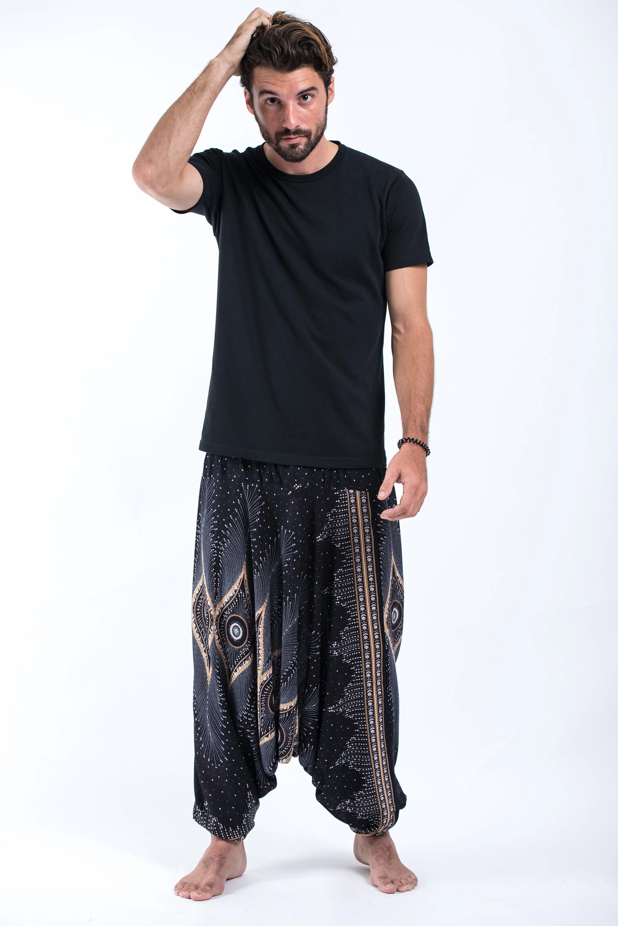 668-Diamond-Peacock-Drop-Crotch-Men-s-Harem-Pants-in-Black-5.webp Diamond Peacock Drop Crotch Men's Harem Pants in Black