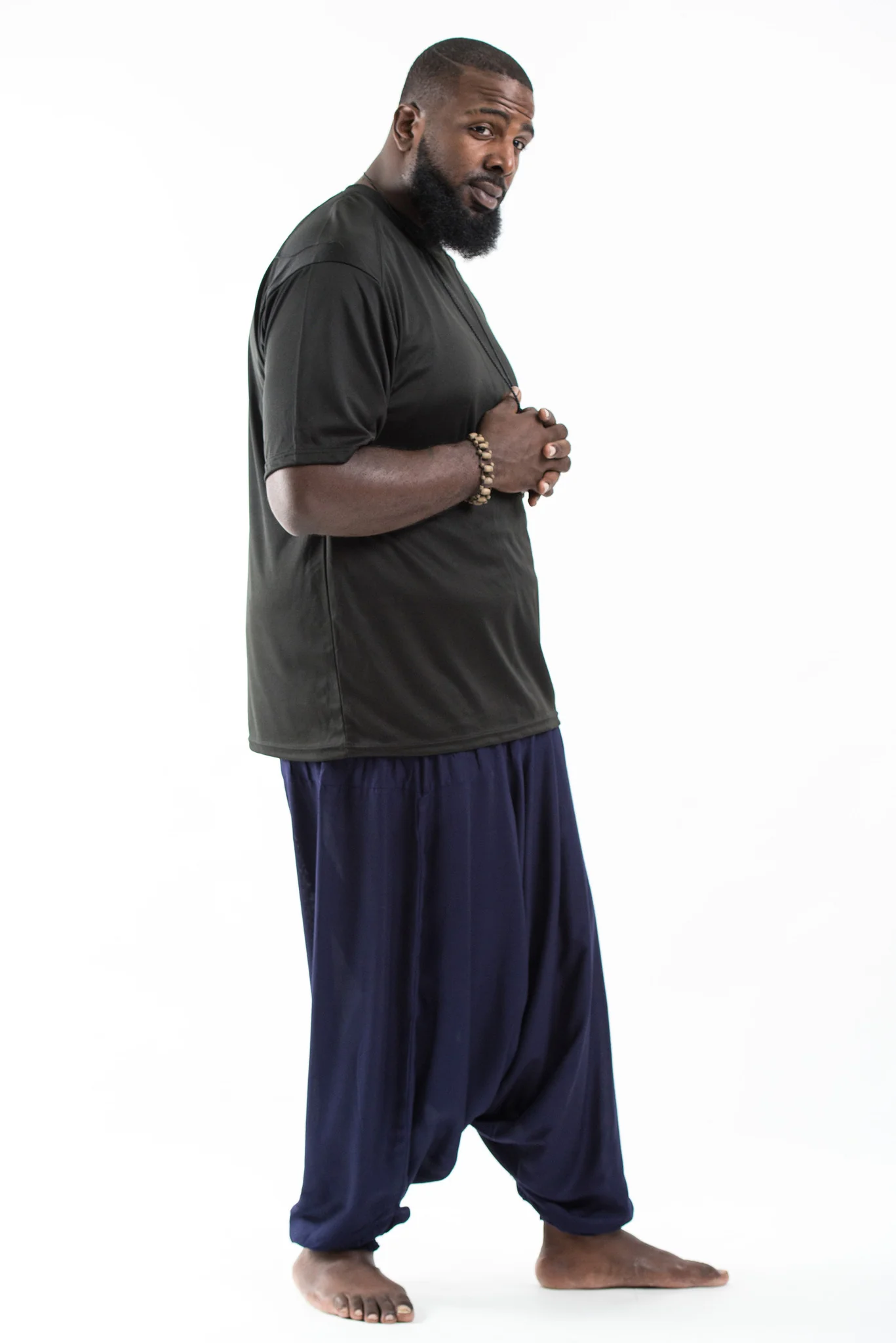 684-Plus-Size-Solid-Color-Drop-Crotch-Men-s-Harem-Pants-in-Blue-3.webp Plus Size Solid Color Drop Crotch Men's Harem Pants in Blue