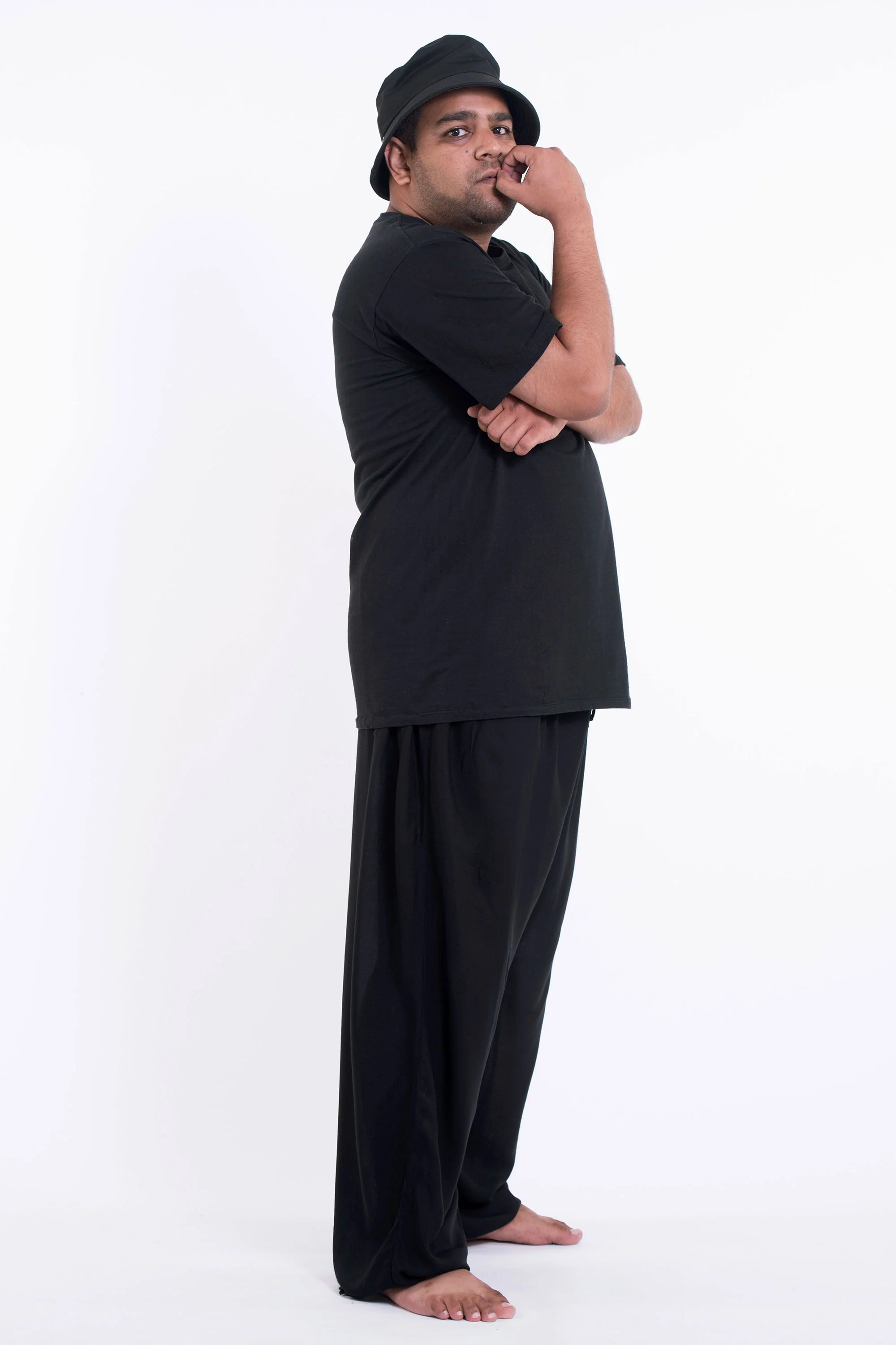 688-Plus-Size-Solid-Color-Drawstring-Men-s-Yoga-Massage-Pants-in-Black-3.webp Plus Size Solid Color Drawstring Men's Yoga Massage Pants in Black