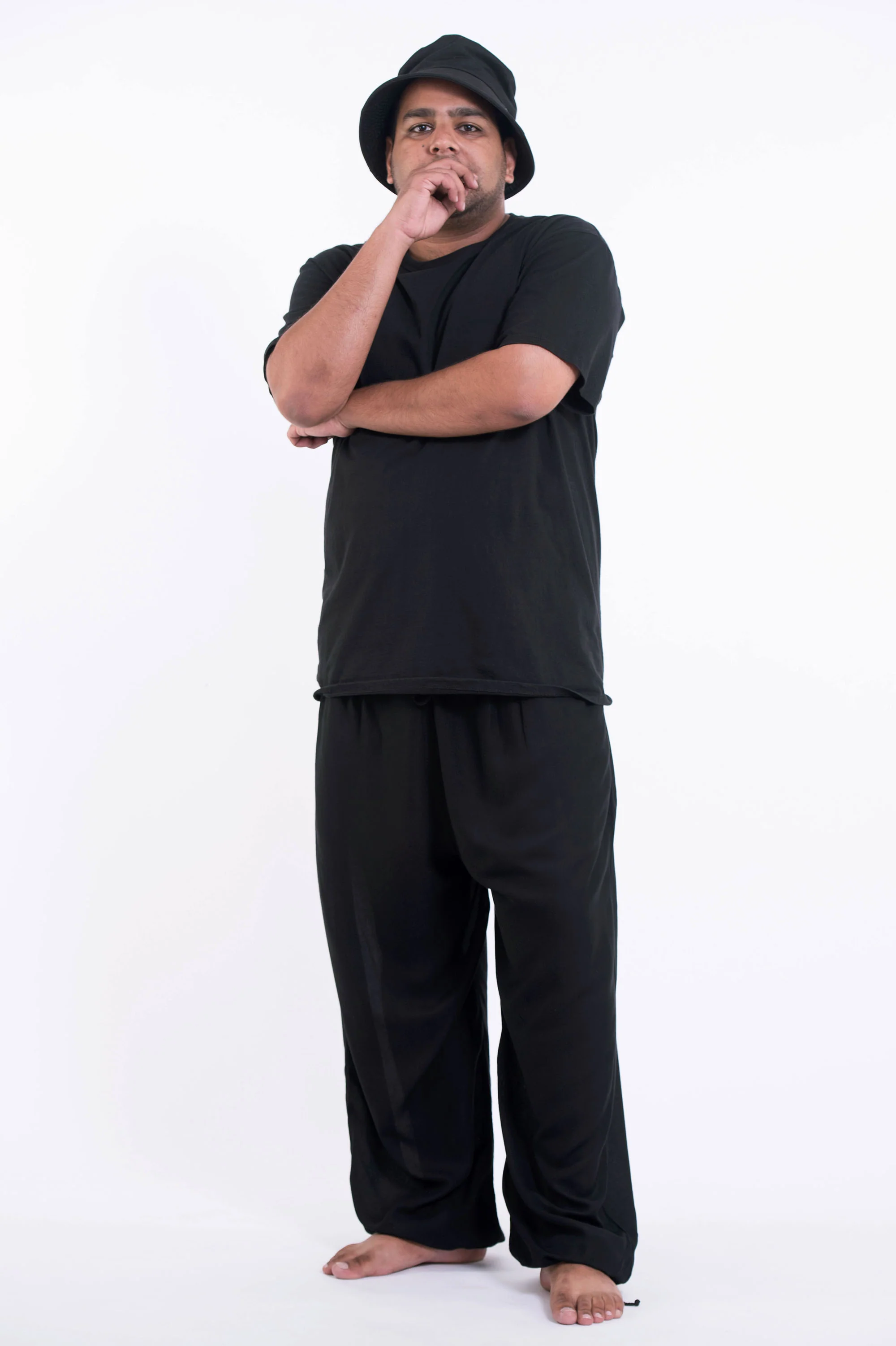 688-Plus-Size-Solid-Color-Drawstring-Men-s-Yoga-Massage-Pants-in-Black-4.webp Plus Size Solid Color Drawstring Men's Yoga Massage Pants in Black