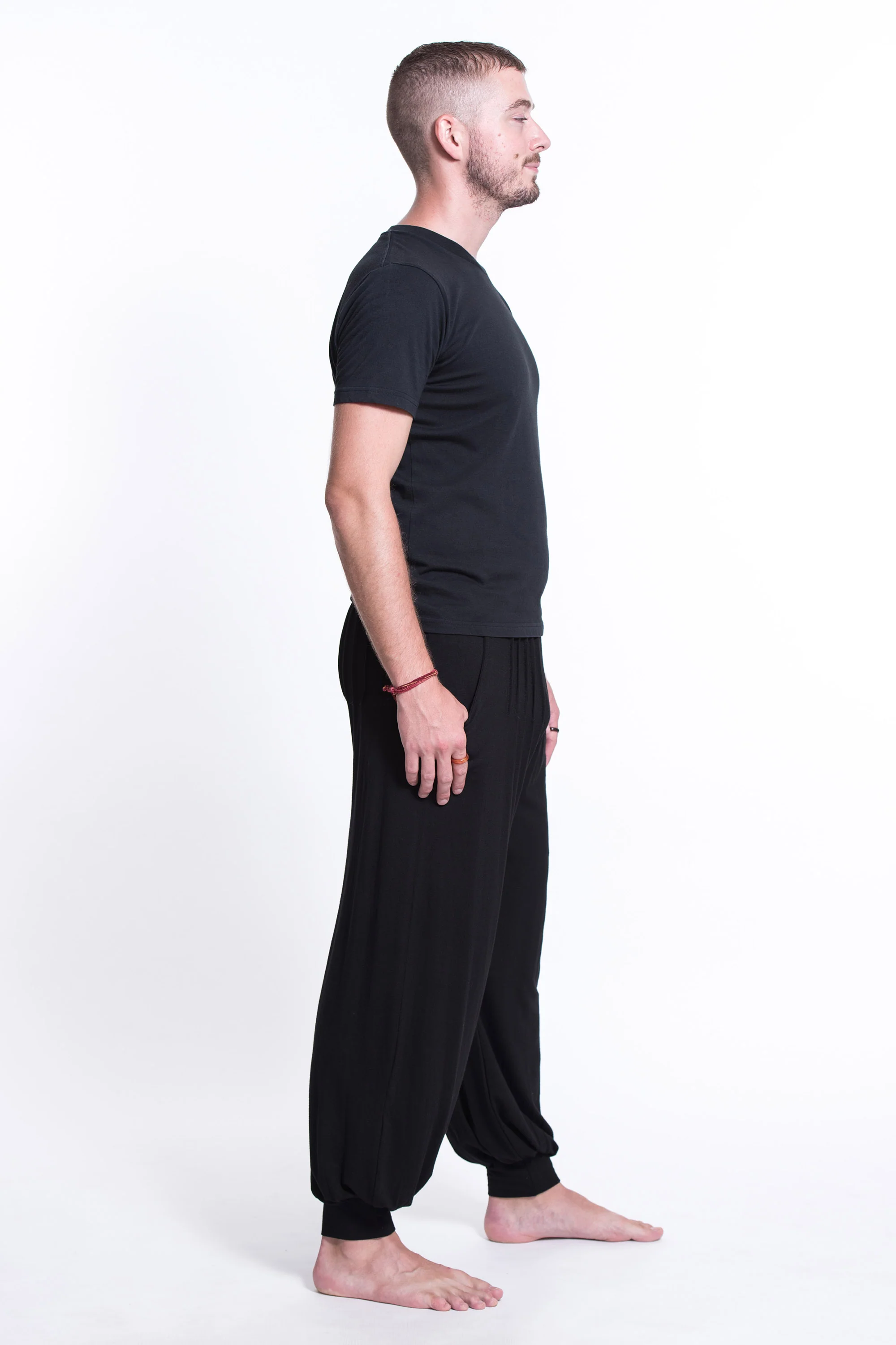 698-Cotton-Men-Harem-Pants-in-Solid-Black-3.webp Cotton Men Harem Pants in Solid Black