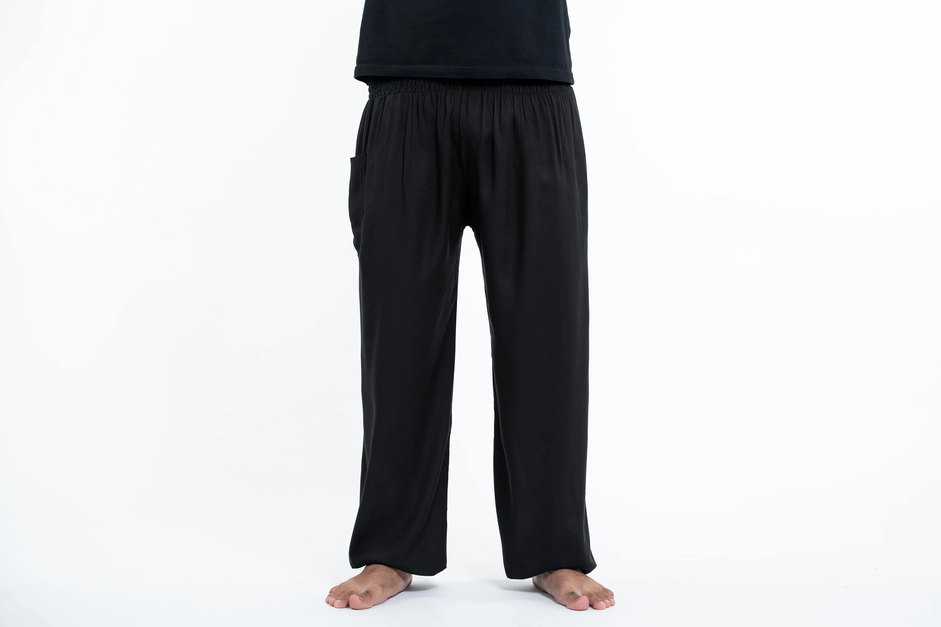 Solid Color Men's Tall Harem Pants in Black